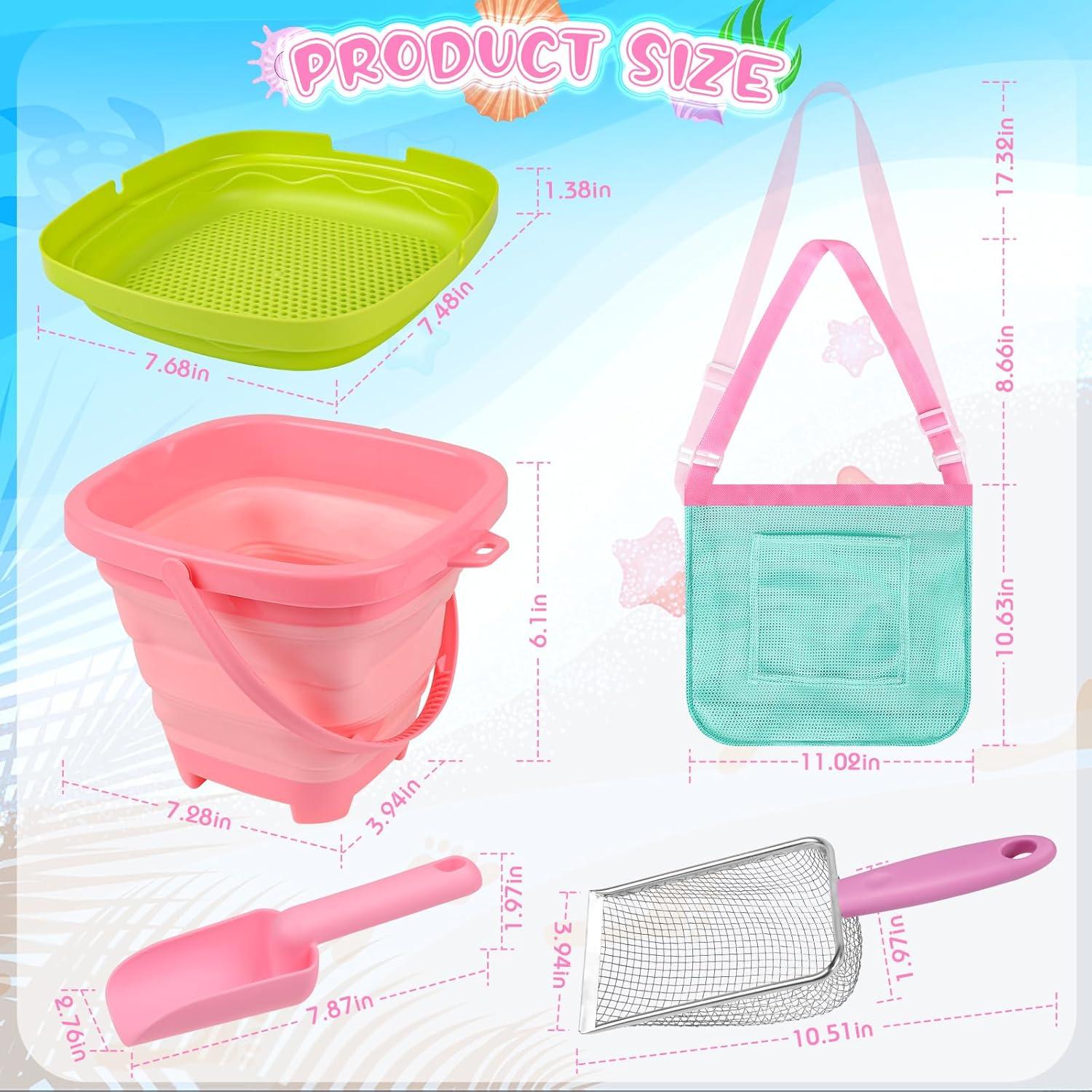 Set de Juguetes de Playa FHOZGECY con Cubo Plegable y Bolsa
