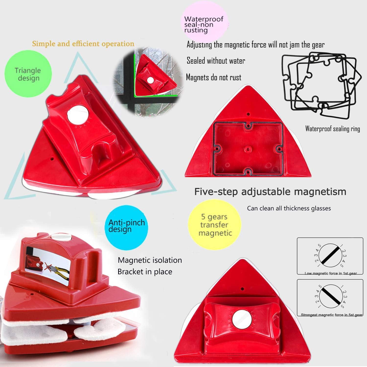 Limpiador de Ventanas Magnético Fcare Doble Cara 0.8-3.0cm Rojo