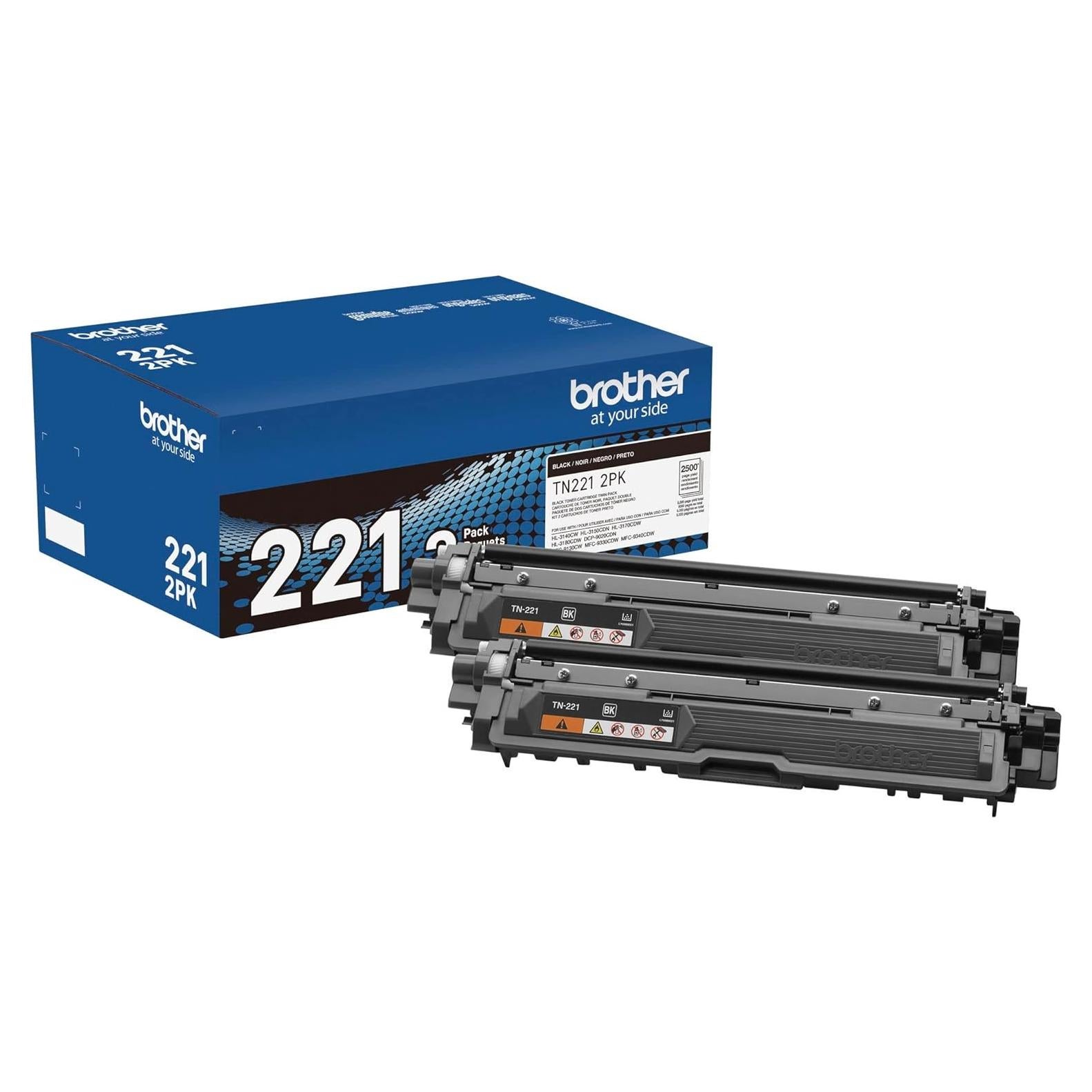 Cartucho de Tóner Negro Brother TN221 2PK - 5000 Páginas