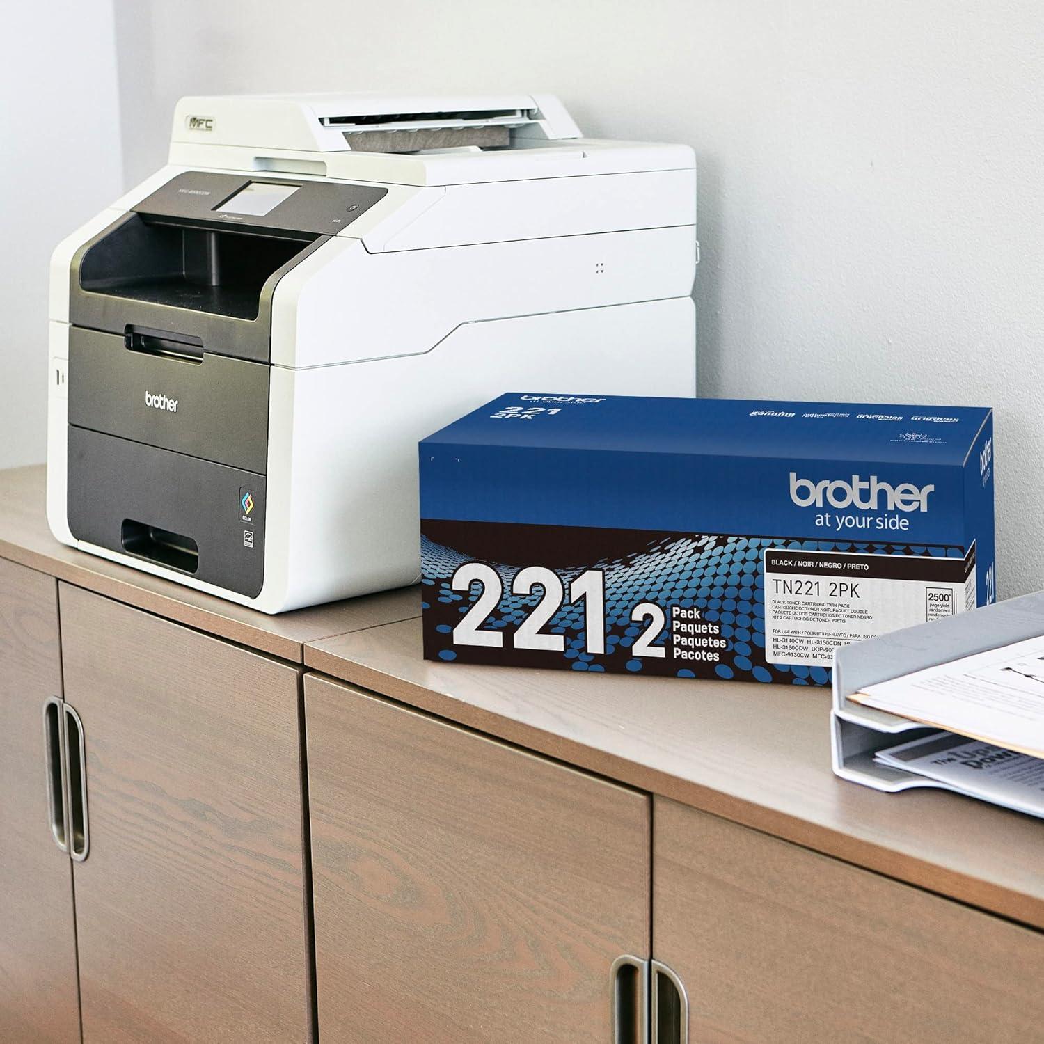 Cartucho de Tóner Negro Brother TN221 2PK - 5000 Páginas