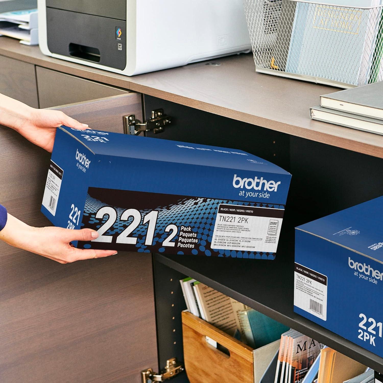 Cartucho de Tóner Negro Brother TN221 2PK - 5000 Páginas