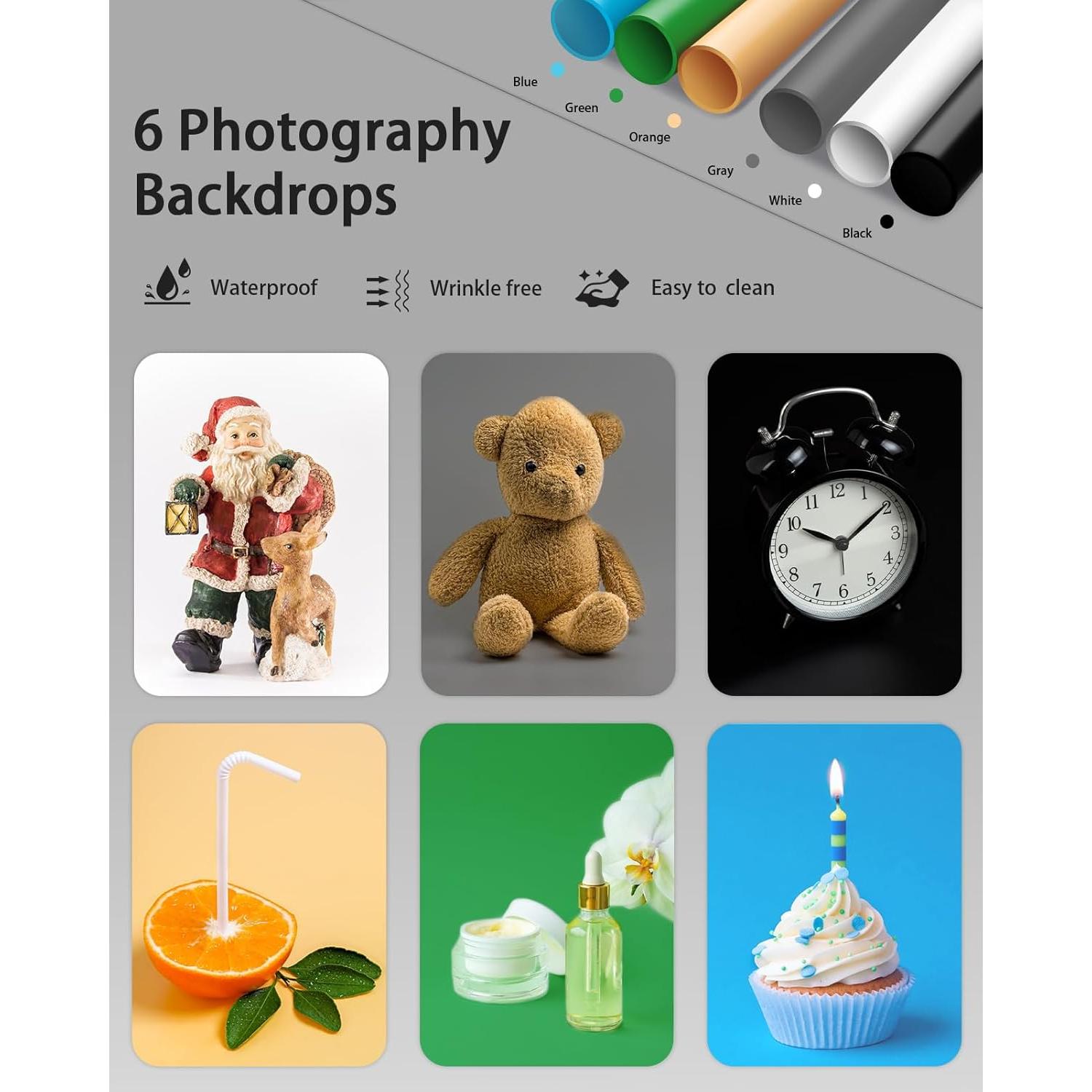 Caja de Luz Fotográfica DUCLUS 10"x10" con 104 LED y 6 Fondos