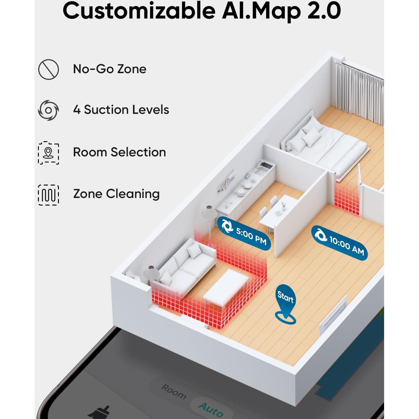 eufy Clean L50 SES with 60 Day Self-Empty Station, Multi-Floor Cleaning, Customizable Mapping,Up to 60 Days Hands-Free Cleaning