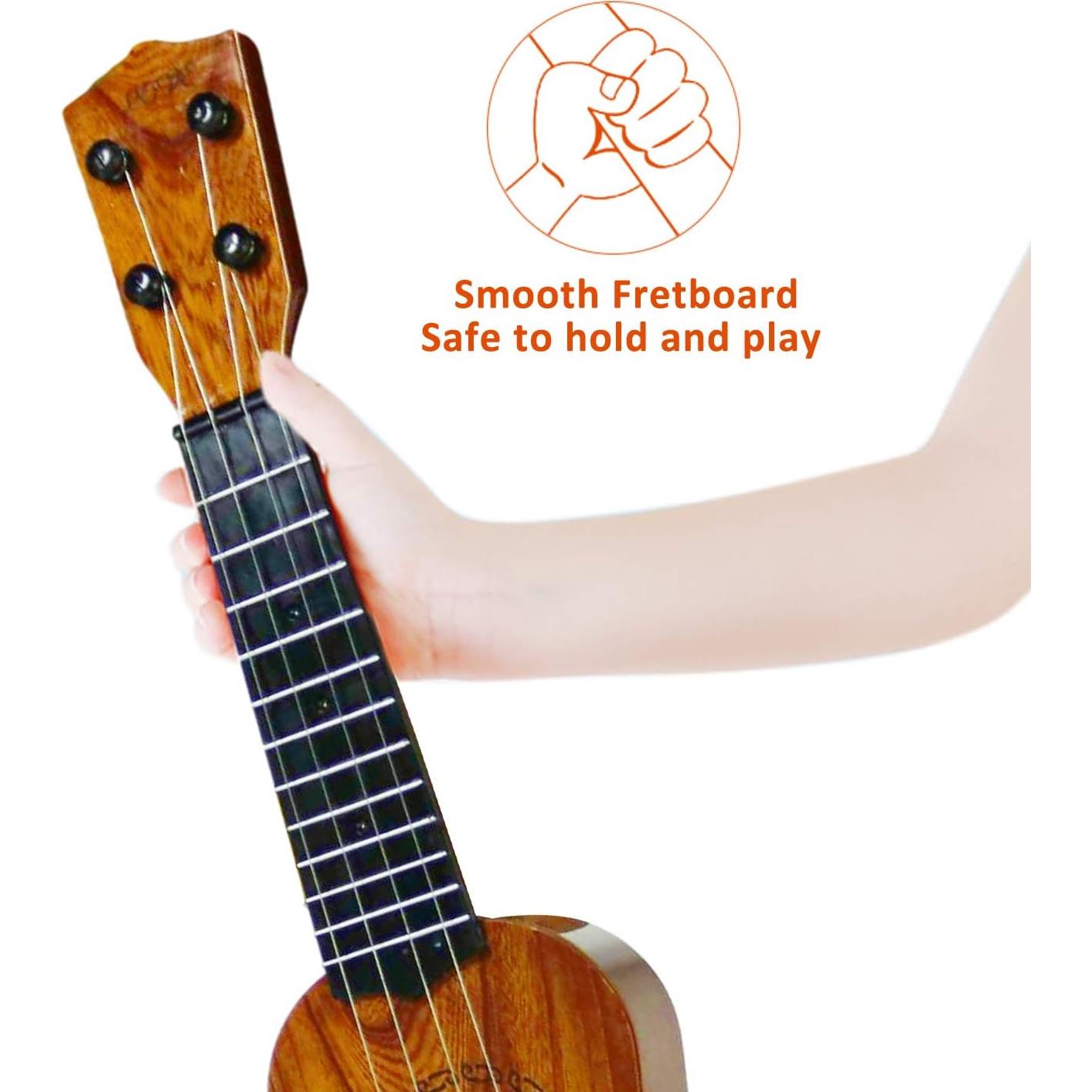 Ukelele Infantil QDH 43 cm 4 Cuerdas de Acero Color Madera