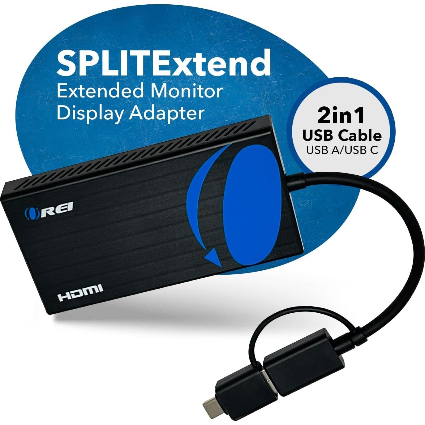 OREI Adaptador HDMI Doble Monitor 4K USB-C y USB-A