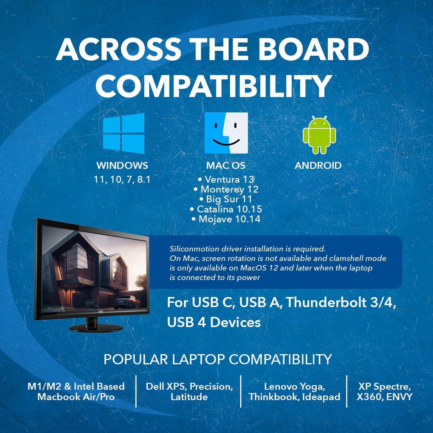 OREI Adaptador HDMI Doble Monitor 4K USB-C y USB-A