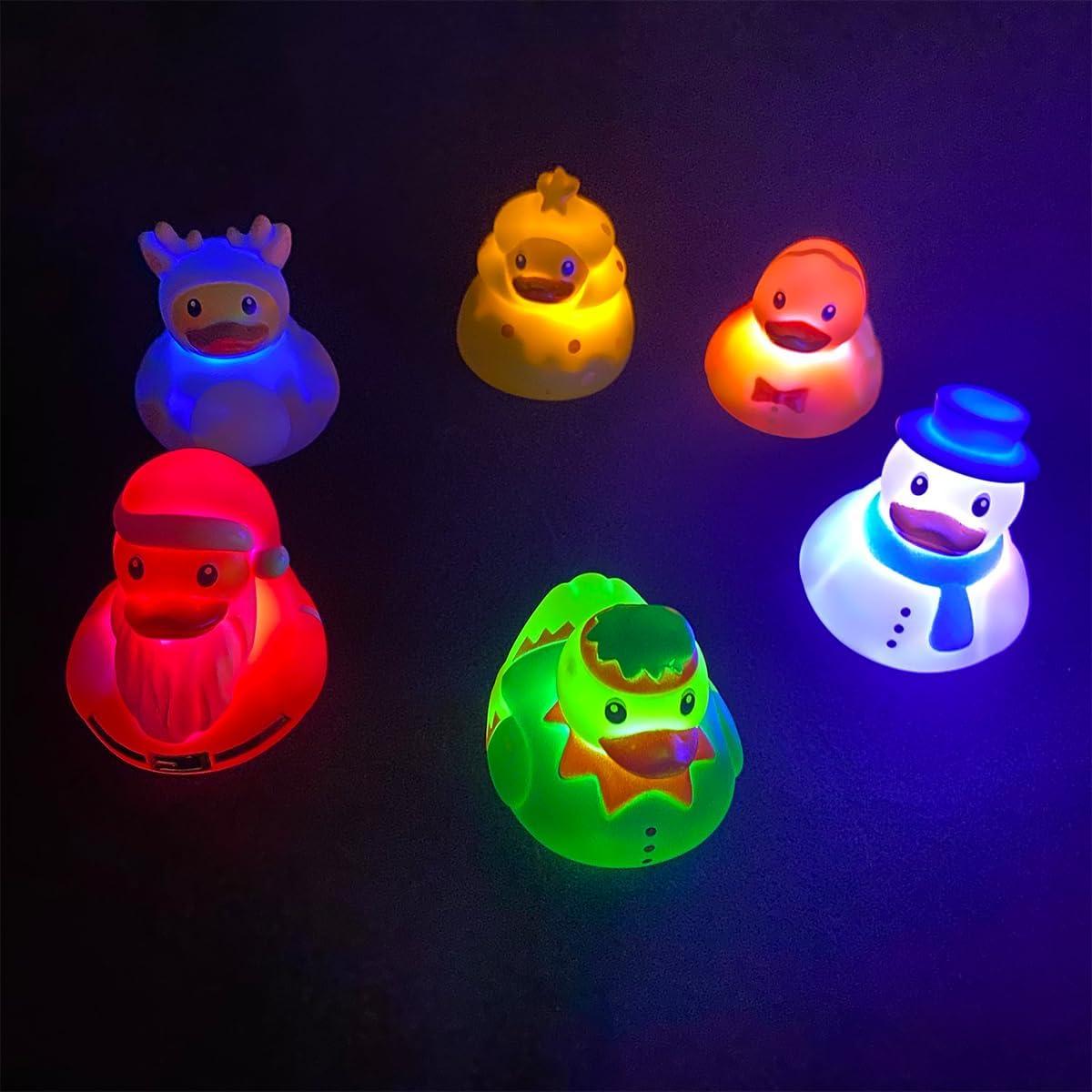 Juguetes de Baño Patos Iluminados Jofan - 6 Piezas Navidad