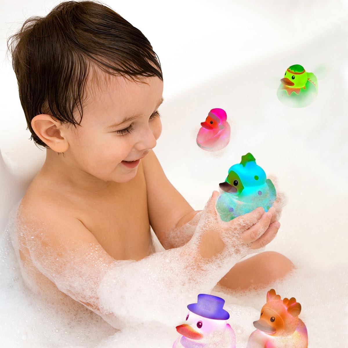 Juguetes de Baño Patos Iluminados Jofan - 6 Piezas Navidad