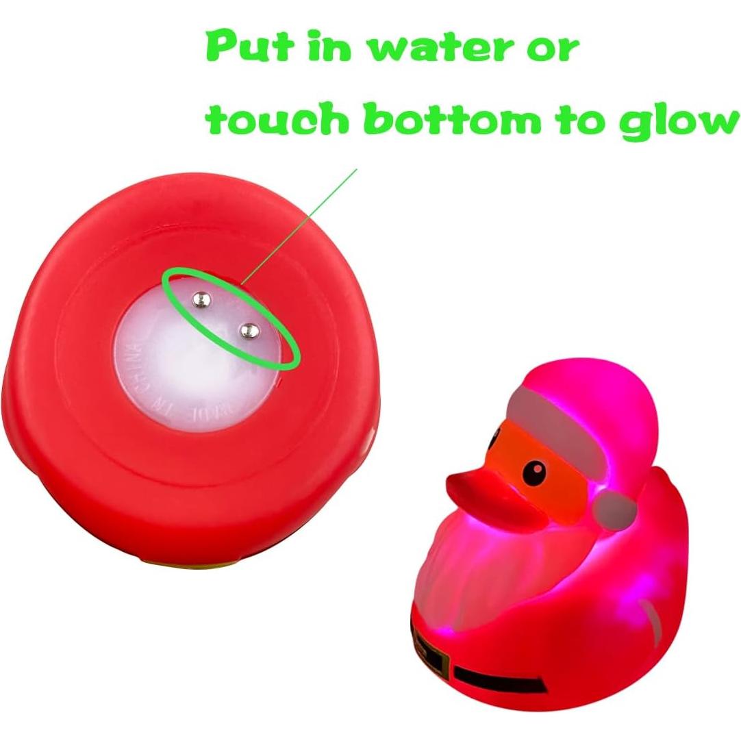 Juguetes de Baño Patos Iluminados Jofan - 6 Piezas Navidad