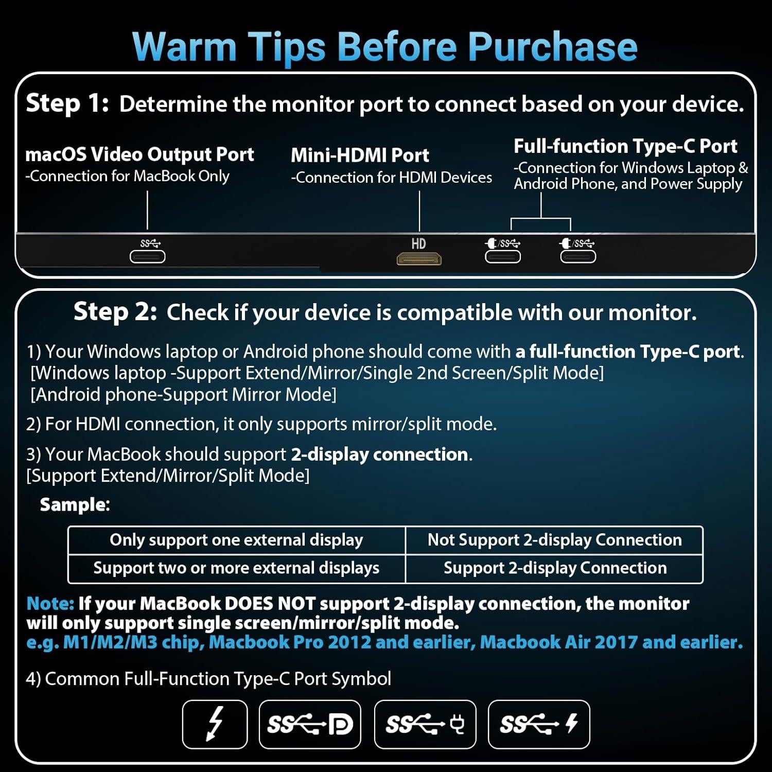 Extensor de Pantalla Triple HotYeah 15.6" 1080P USB-C HDMI