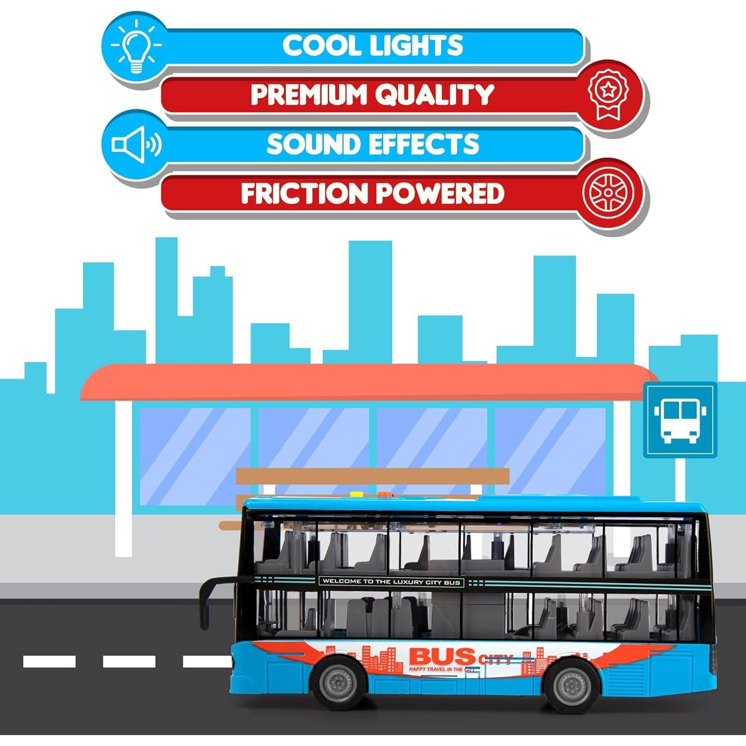 Autobús de Doble Piso ArtCreativity con Luces y Sonidos 28 cm