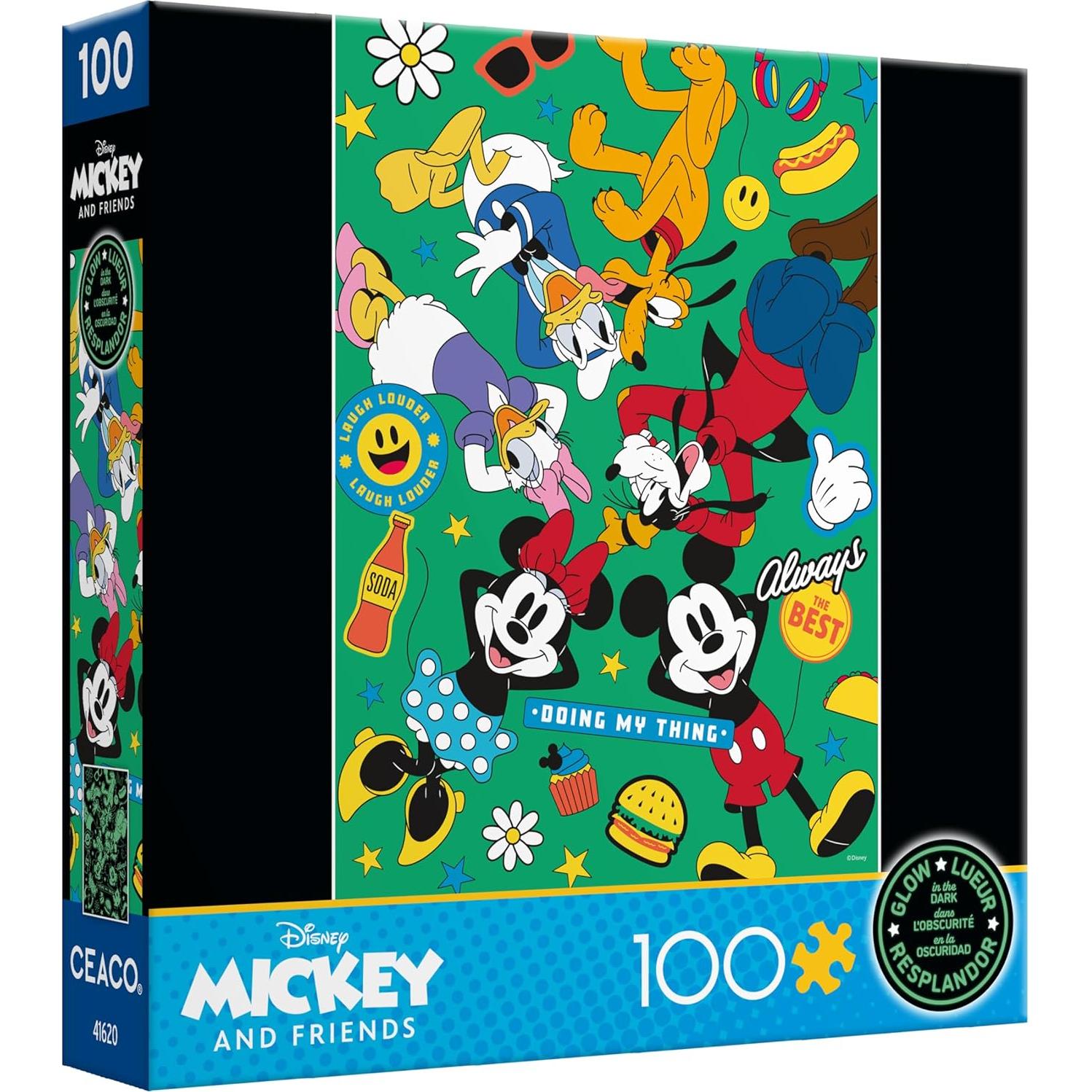 Rompecabezas Ceaco Mickey y Amigos 100 Piezas Brilla en la Oscuridad