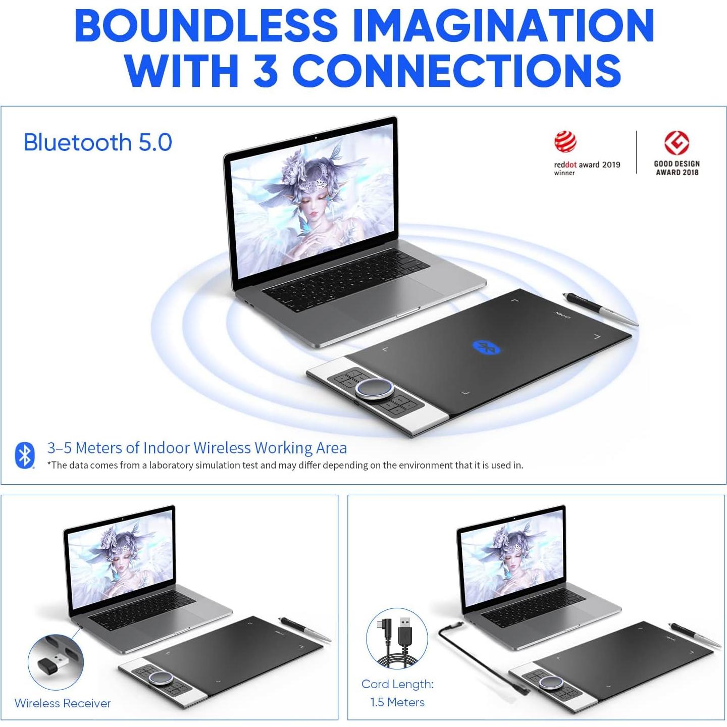 Tableta de Dibujo Inalámbrica XP-PEN Deco Pro MW 11" 8 Teclas