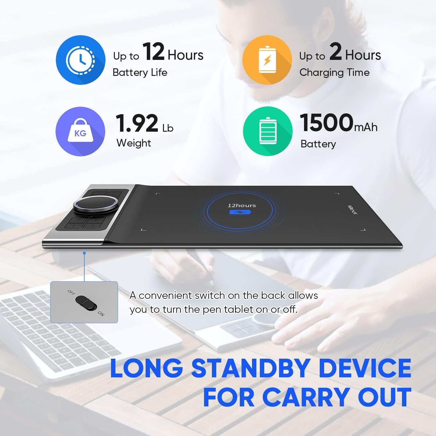 Tableta de Dibujo Inalámbrica XP-PEN Deco Pro MW 11" 8 Teclas