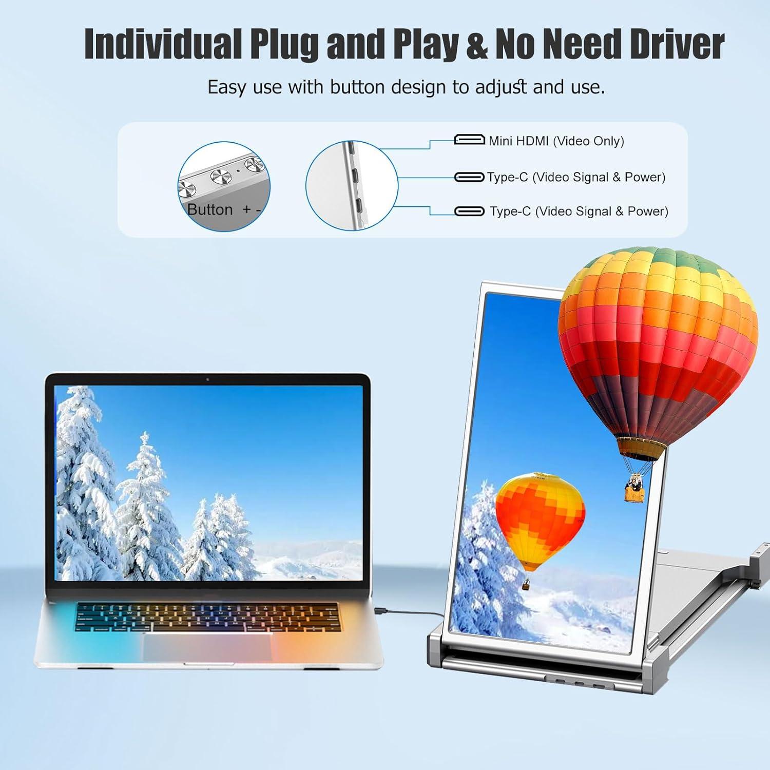 Extensor de Pantalla FHH S1 14" FHD 1080P Doble Portátil