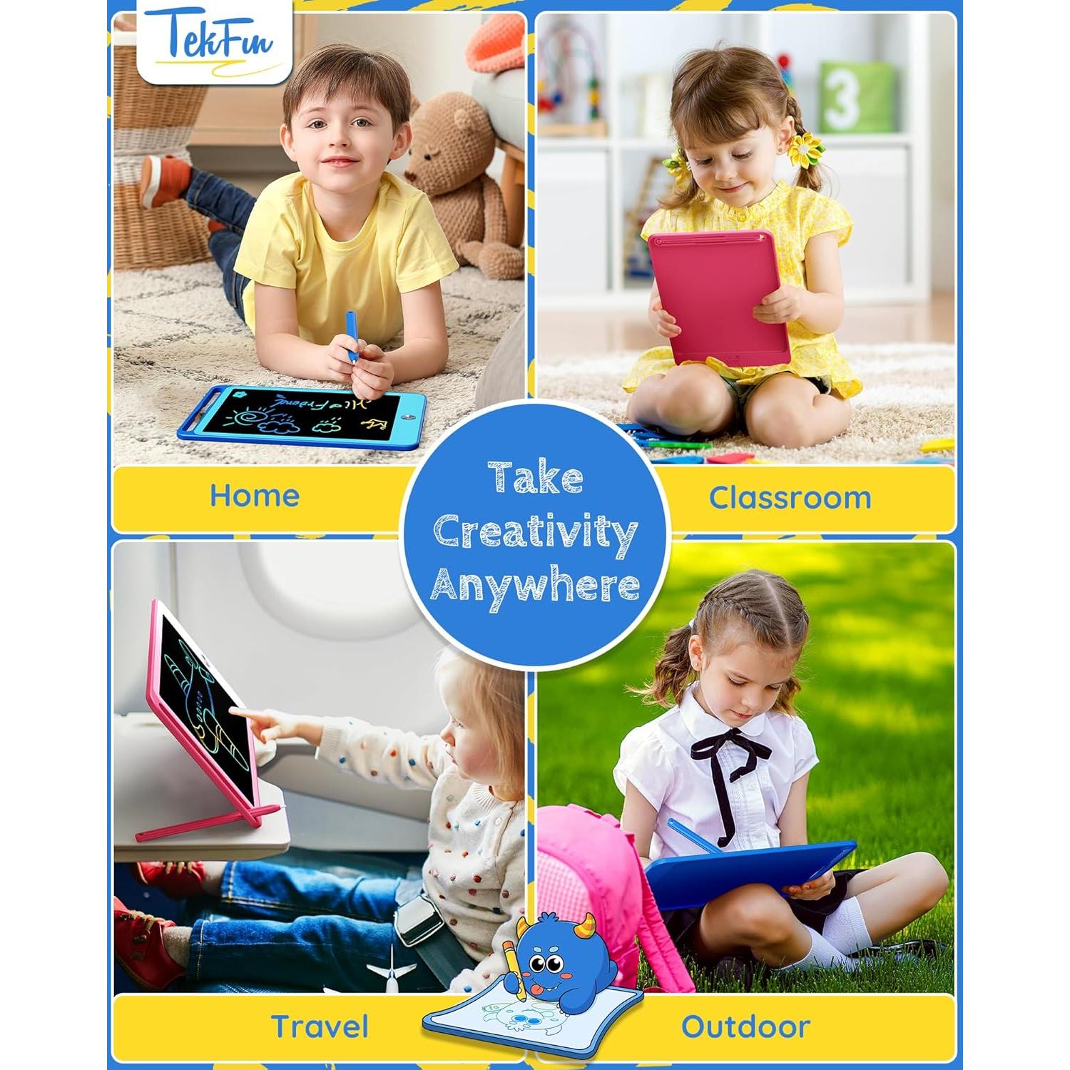 Tableta de Escritura LCD TEKFUN 10" Azul y Rosa - 2 Pack
