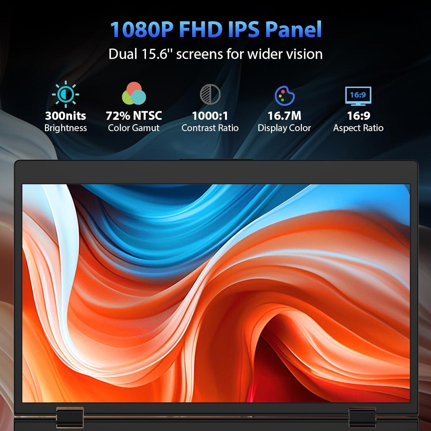 Extensor de Pantalla Triple HotYeah 15.6" FHD USB-C Plegable