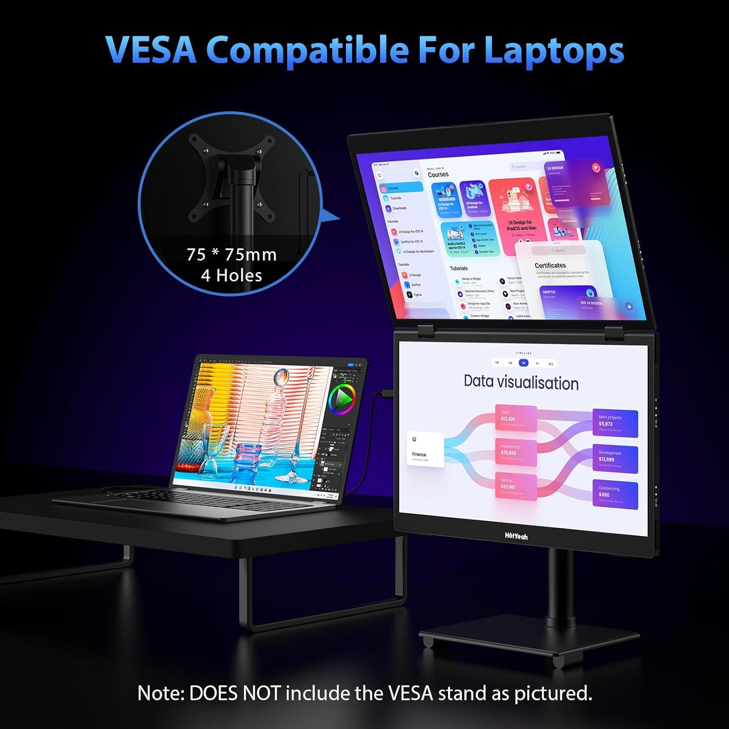 Extensor de Pantalla Triple HotYeah 15.6" FHD USB-C Plegable