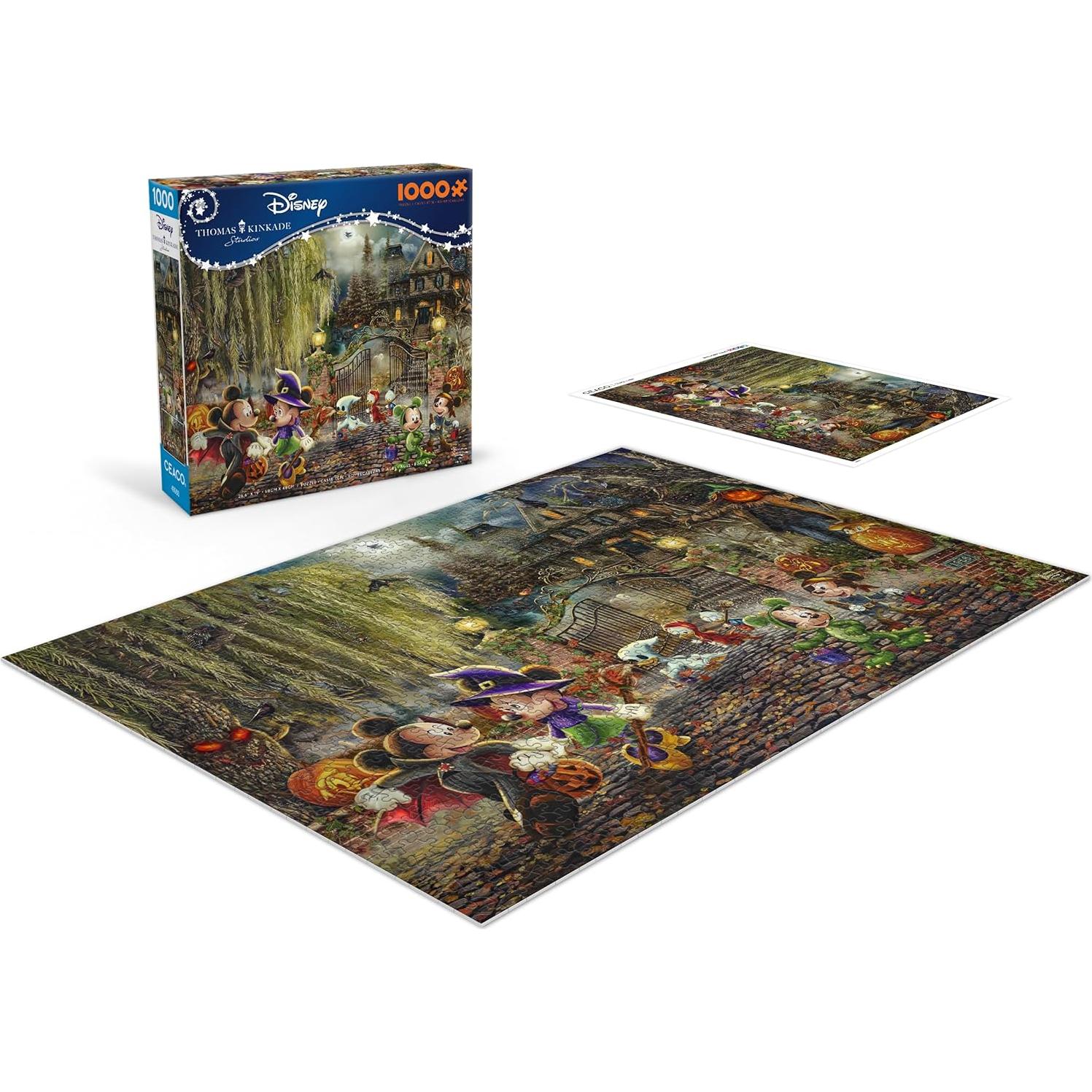 Rompecabezas 1000 Piezas Ceaco Thomas Kinkade Mickey Minnie Halloween