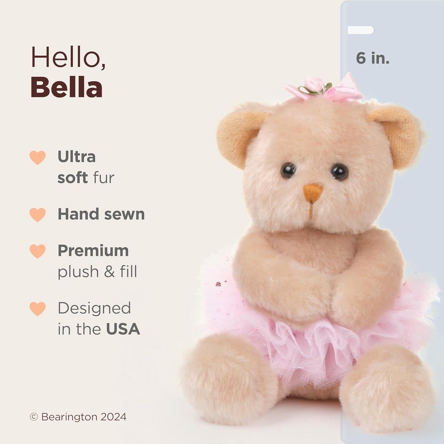 Oso de Peluche Bailarina Bearington 15 cm Rosa