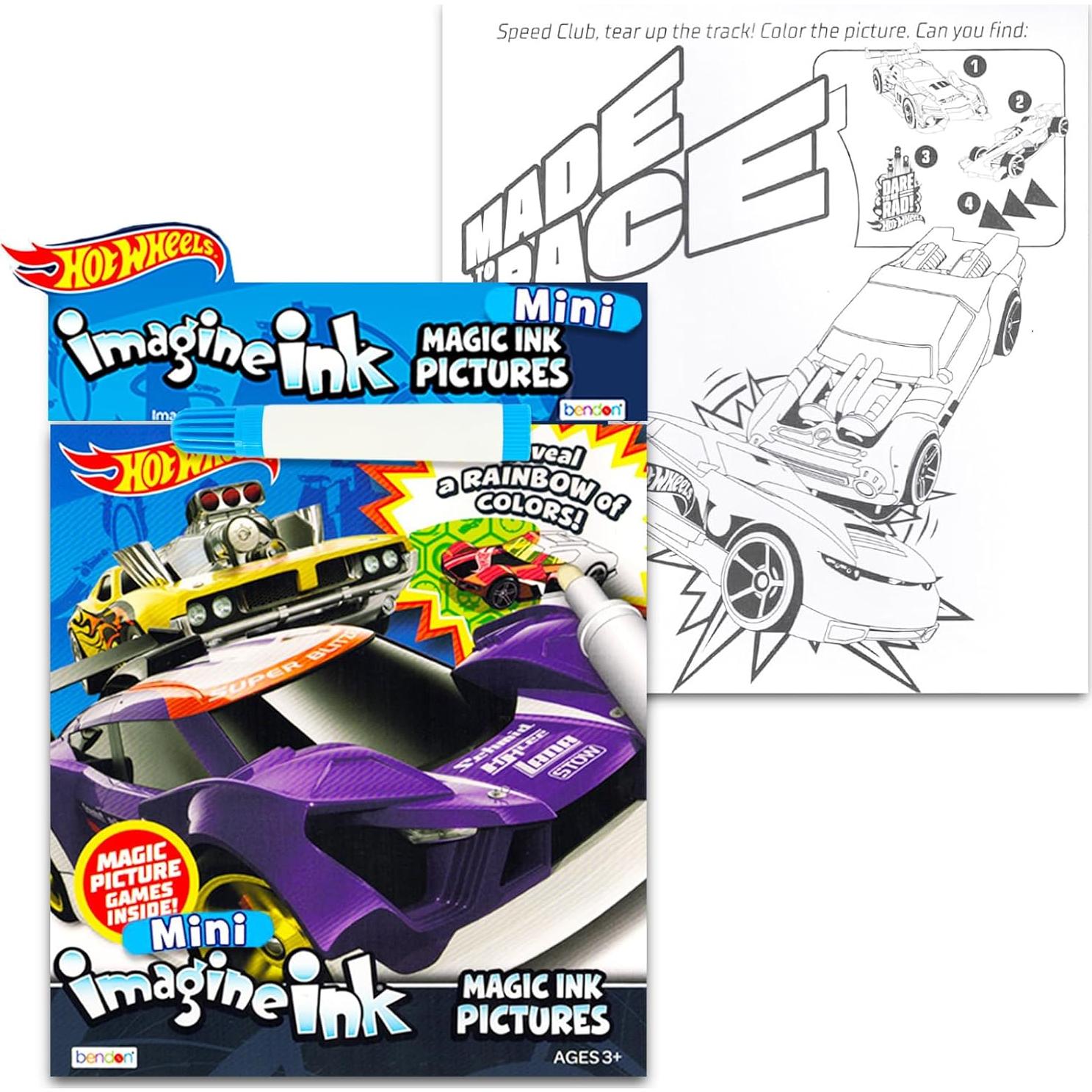 Conjunto de Libros de Colorear Disney Cars y Hot Wheels - 3 Pzs