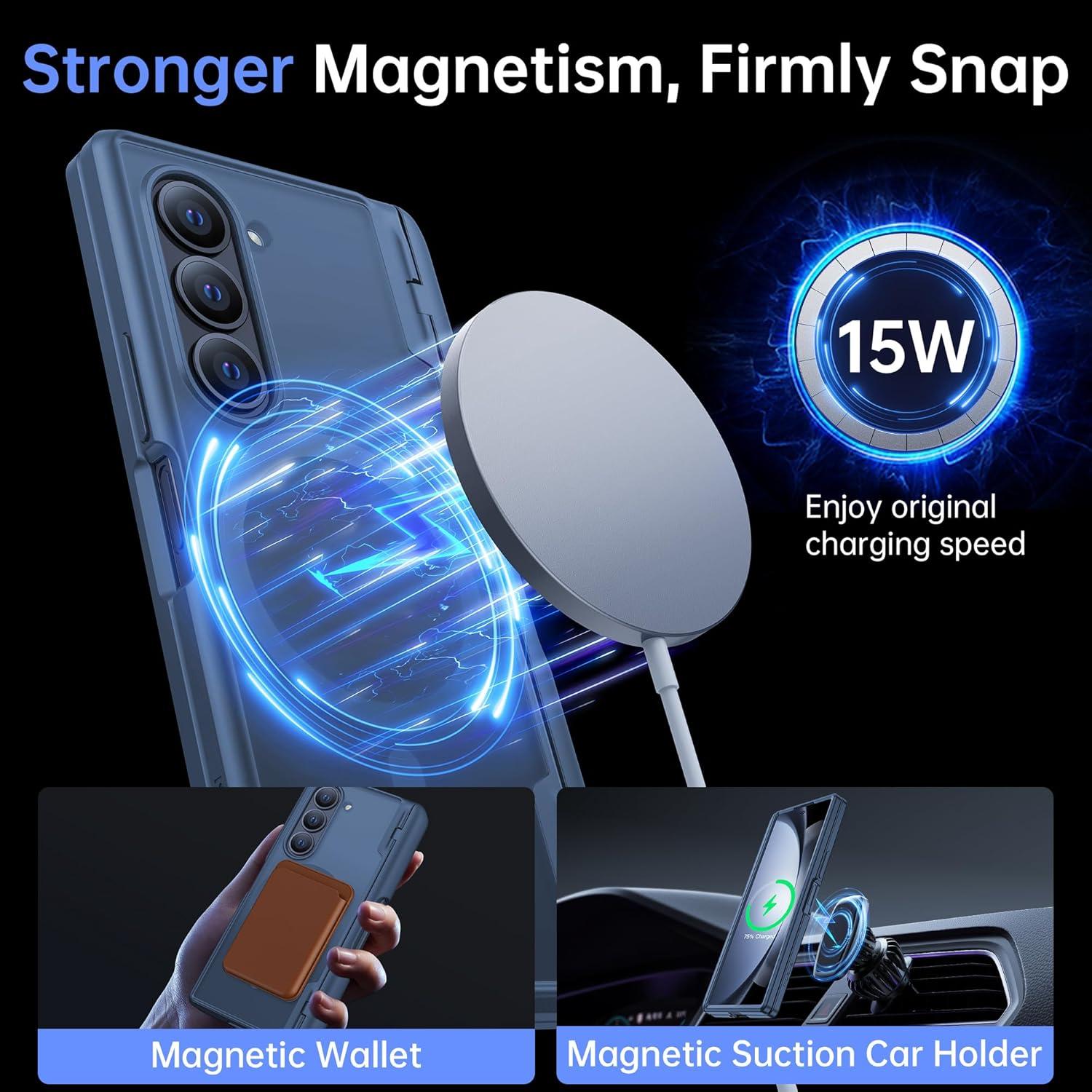 Funda MOBOSI Z Fold 6 Magnética con Soporte S Pen Azul