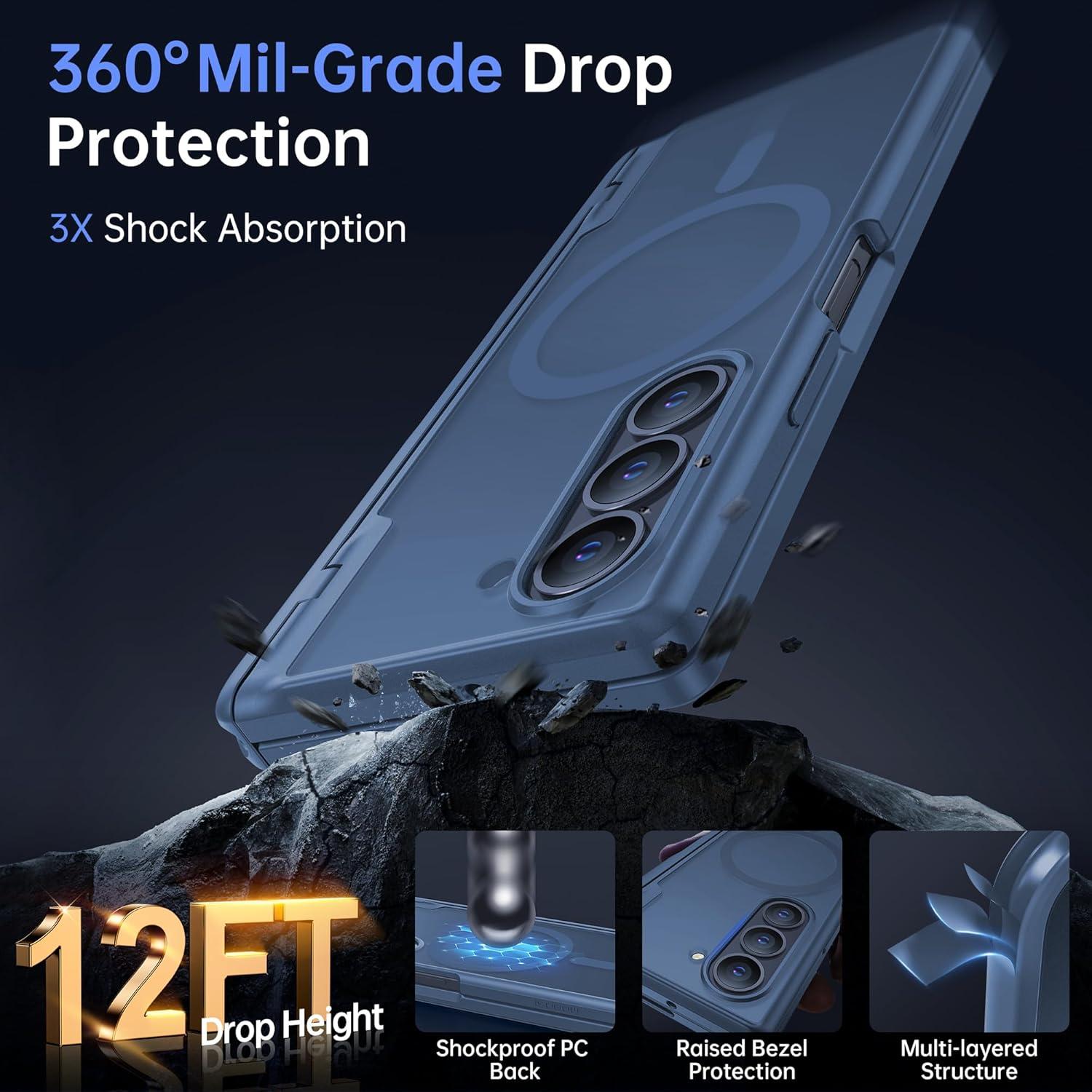 Funda MOBOSI Z Fold 6 Magnética con Soporte S Pen Azul