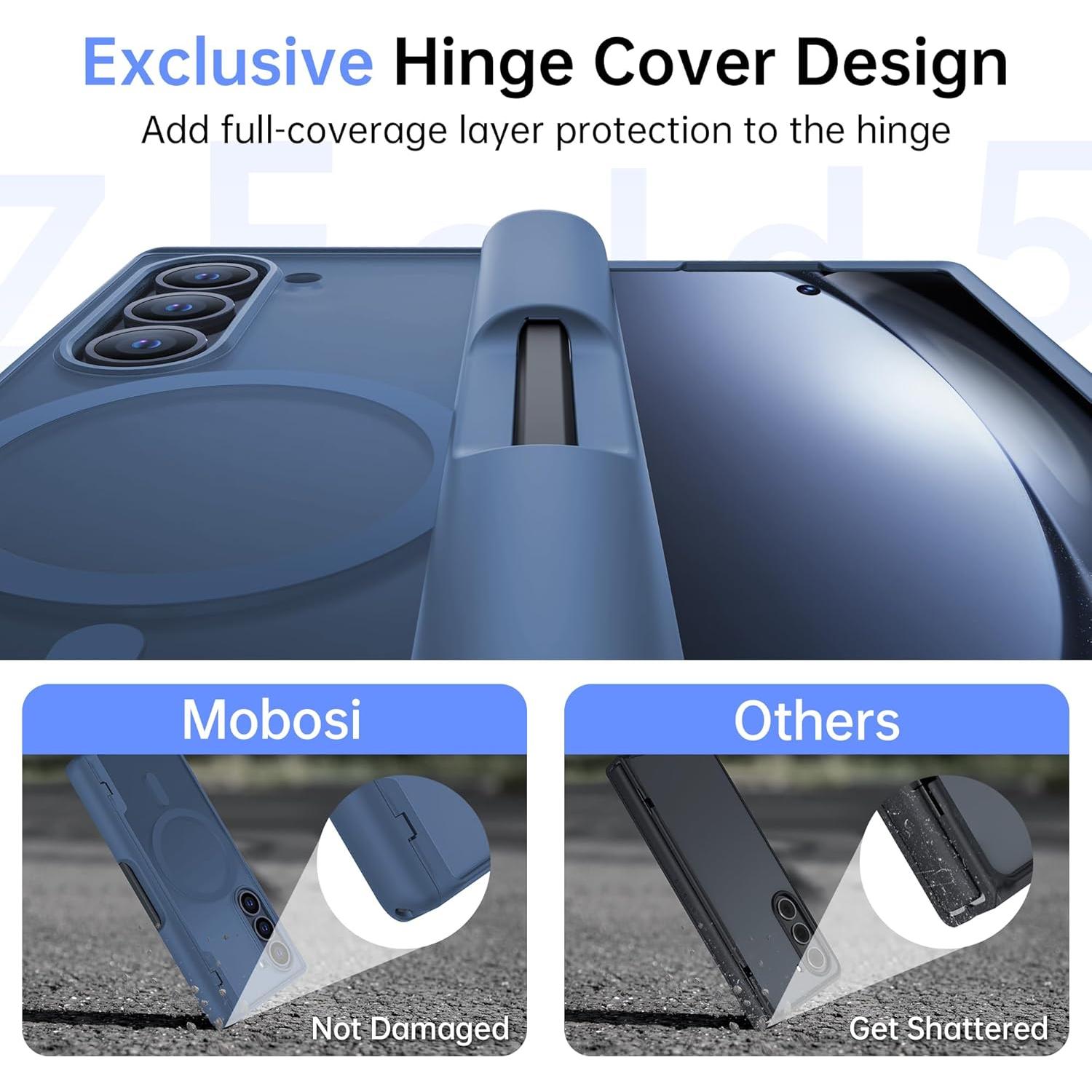 Funda MOBOSI Z Fold 6 Magnética con Soporte S Pen Azul