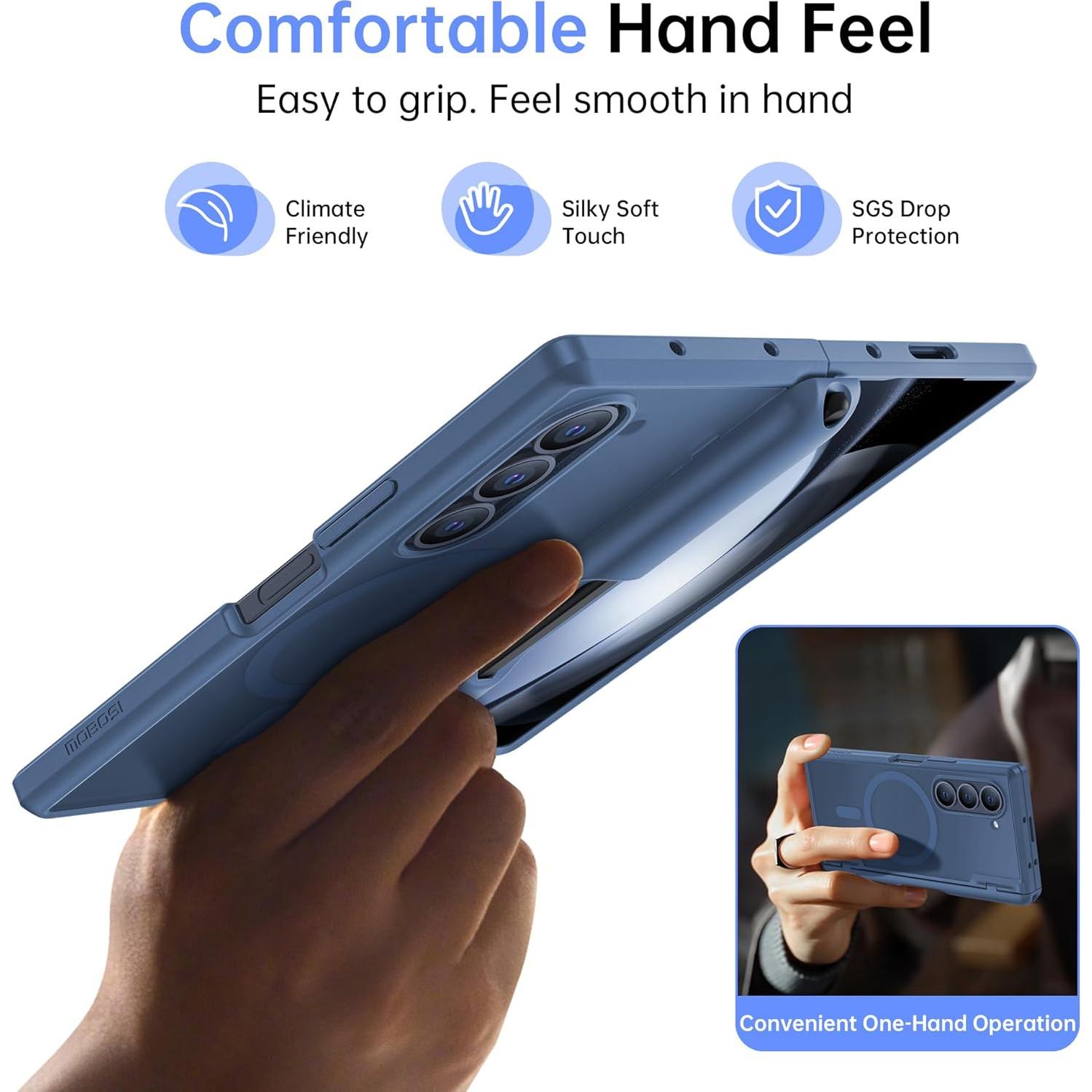 Funda MOBOSI Z Fold 6 Magnética con Soporte S Pen Azul