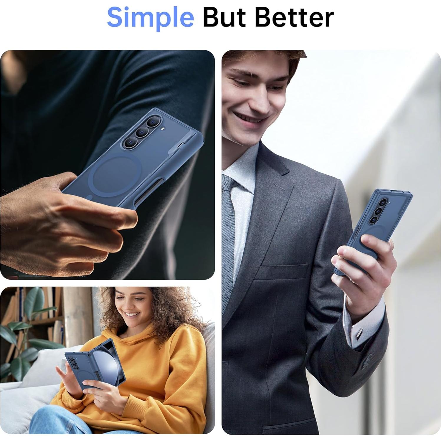 Funda MOBOSI Z Fold 6 Magnética con Soporte S Pen Azul