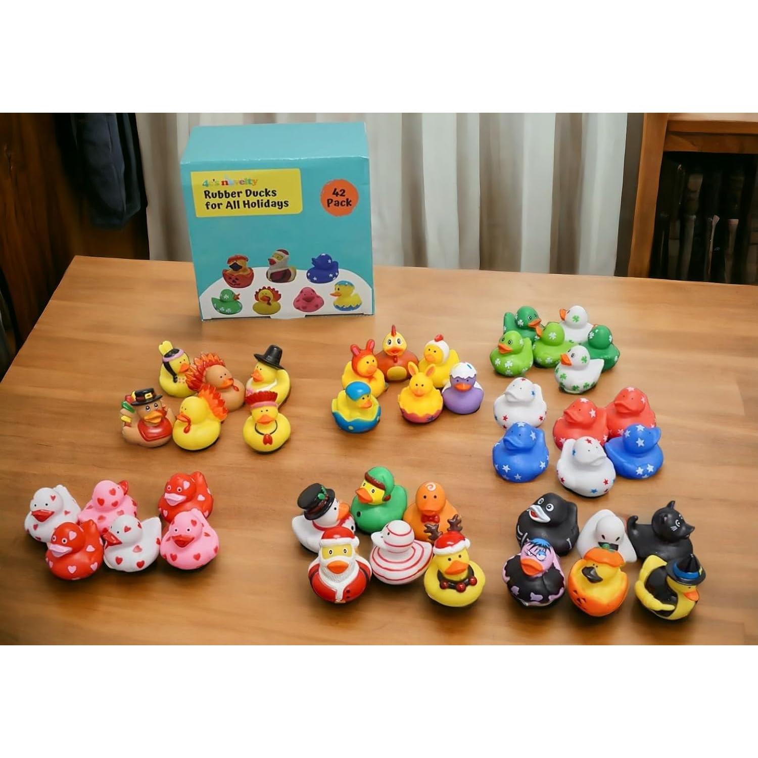 Patitos de Goma 4E - Paquete de 42 para Fiestas y Juguetes de Baño