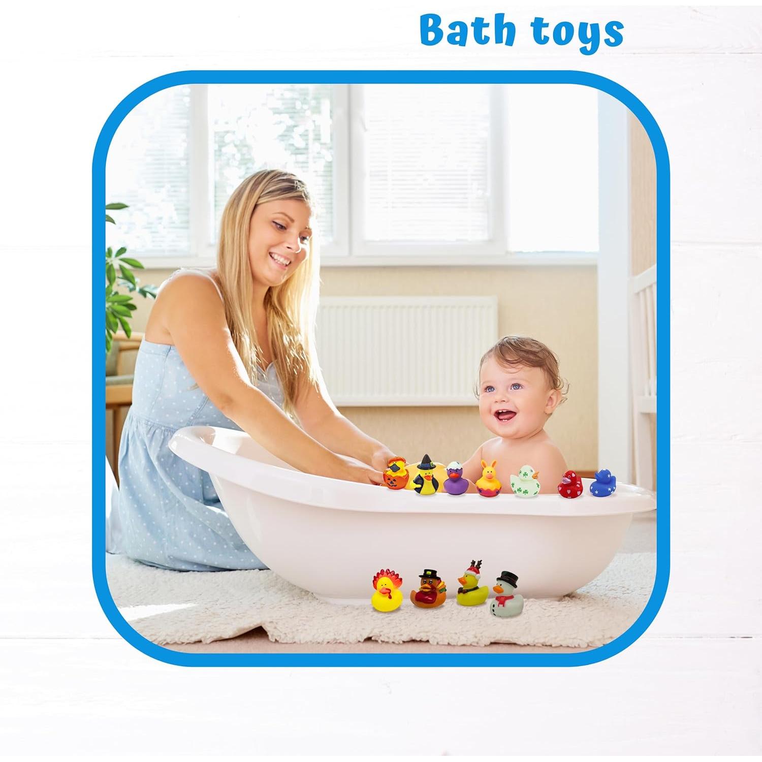 Patitos de Goma 4E - Paquete de 42 para Fiestas y Juguetes de Baño