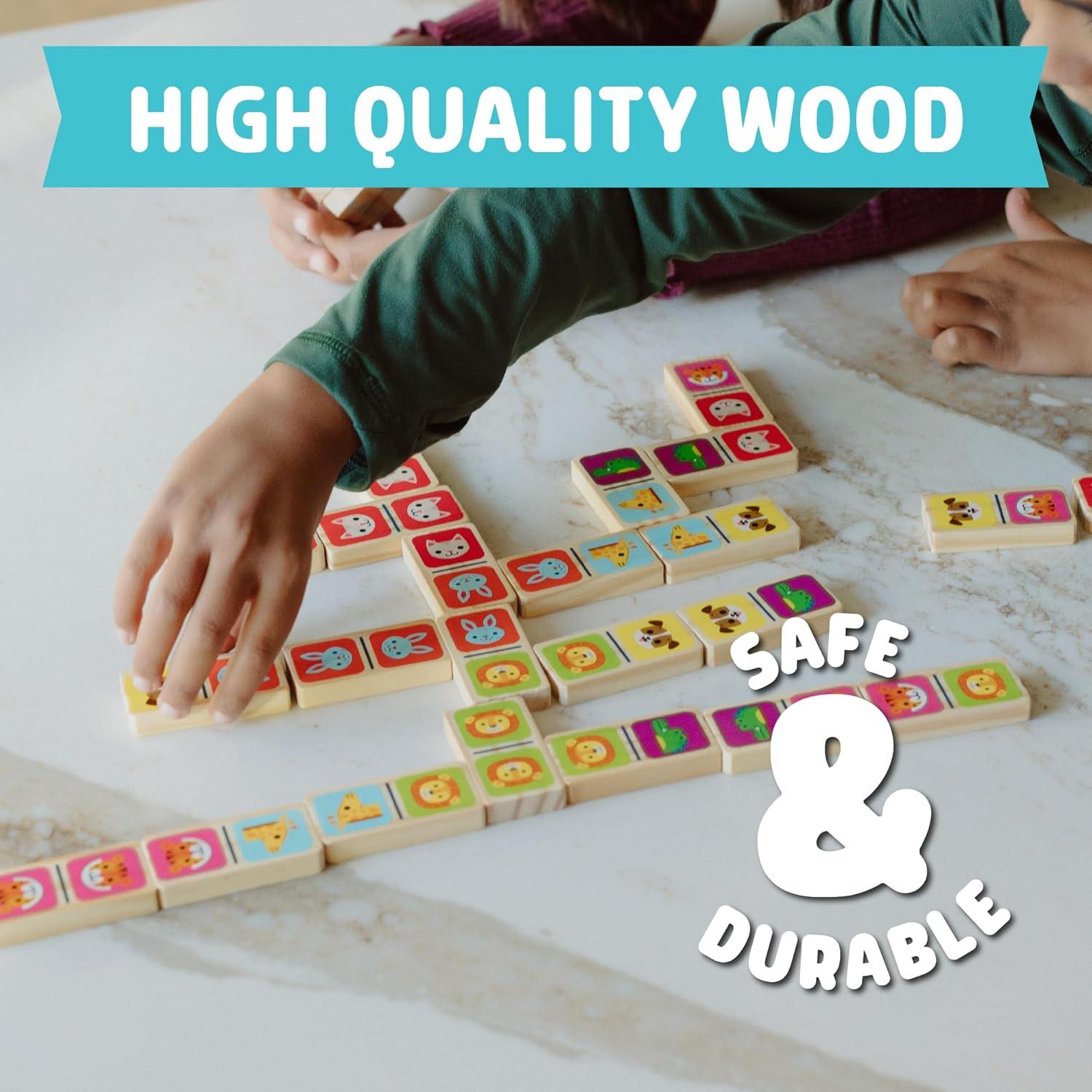 Juego de Dominó Doble Cara Chuckle & Roar - 28 Piezas de Madera