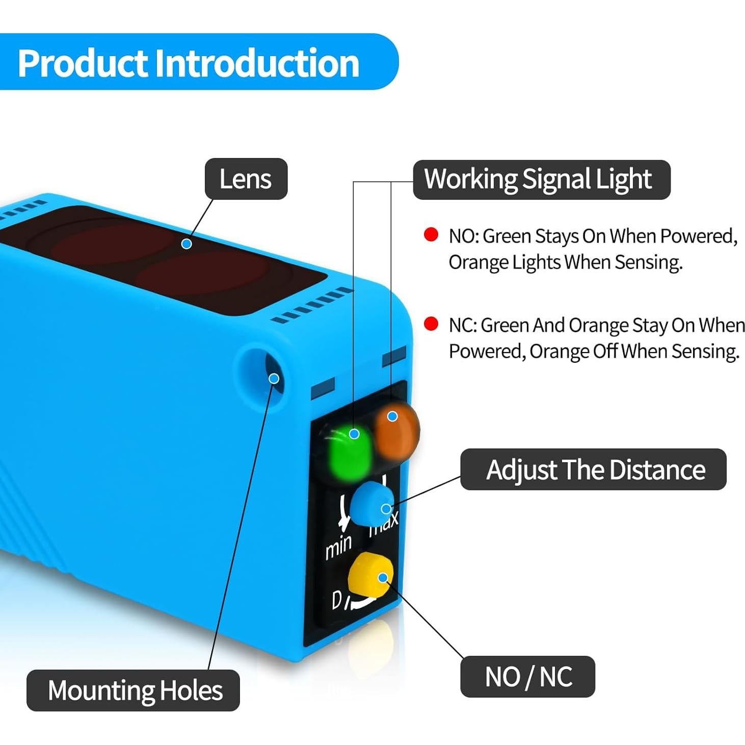 Sensor fotoeléctrico NPN Aurtrr AE3Z-D61 80cm DC10-30V