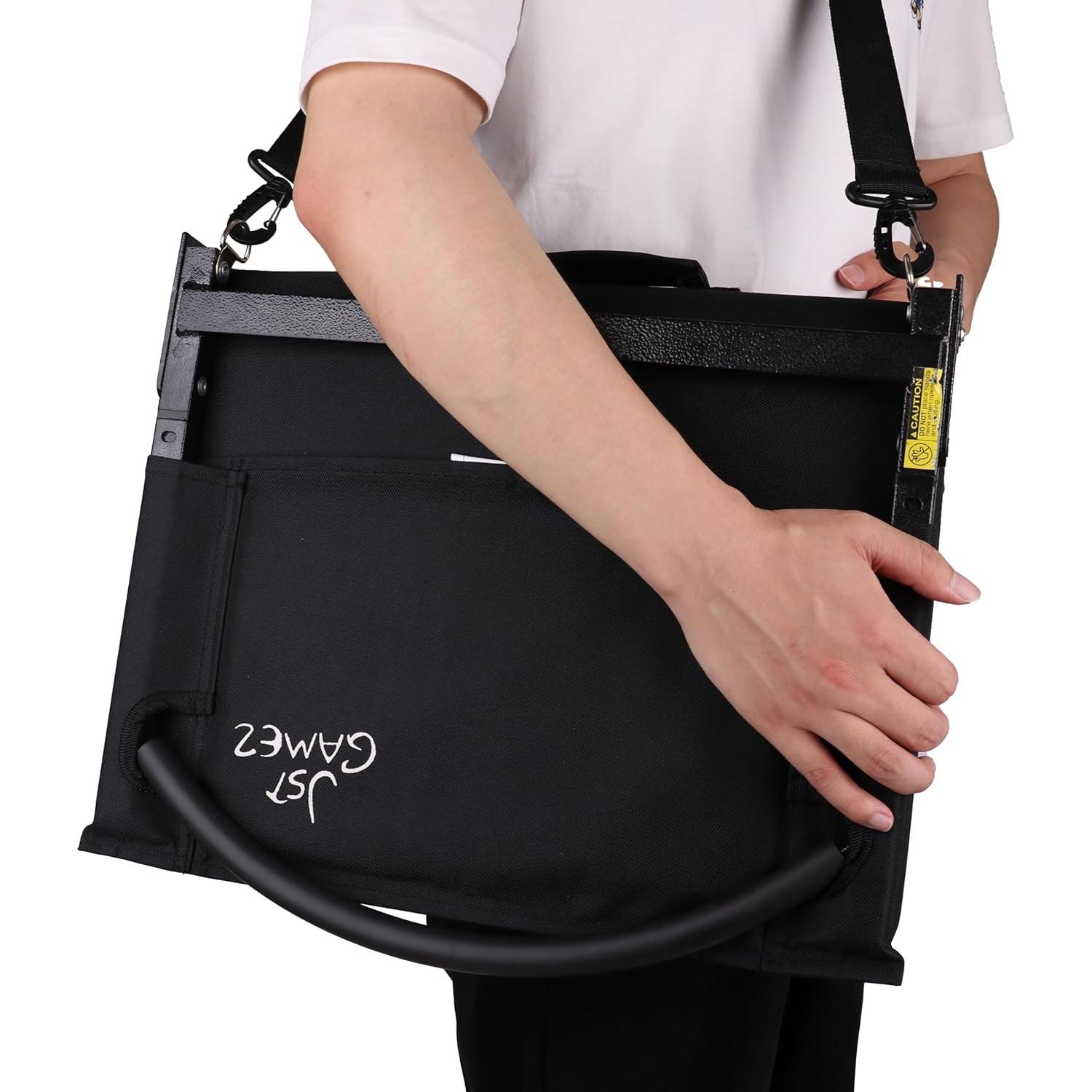 Silla de Estadio Plegable JST GAMEZ ST-01-BK-ULTRA con Respaldo Alto y Cojín