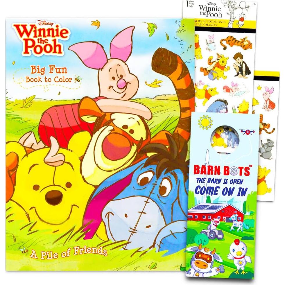 Libro para Colorear Winnie The Pooh con Stickers 80 Páginas