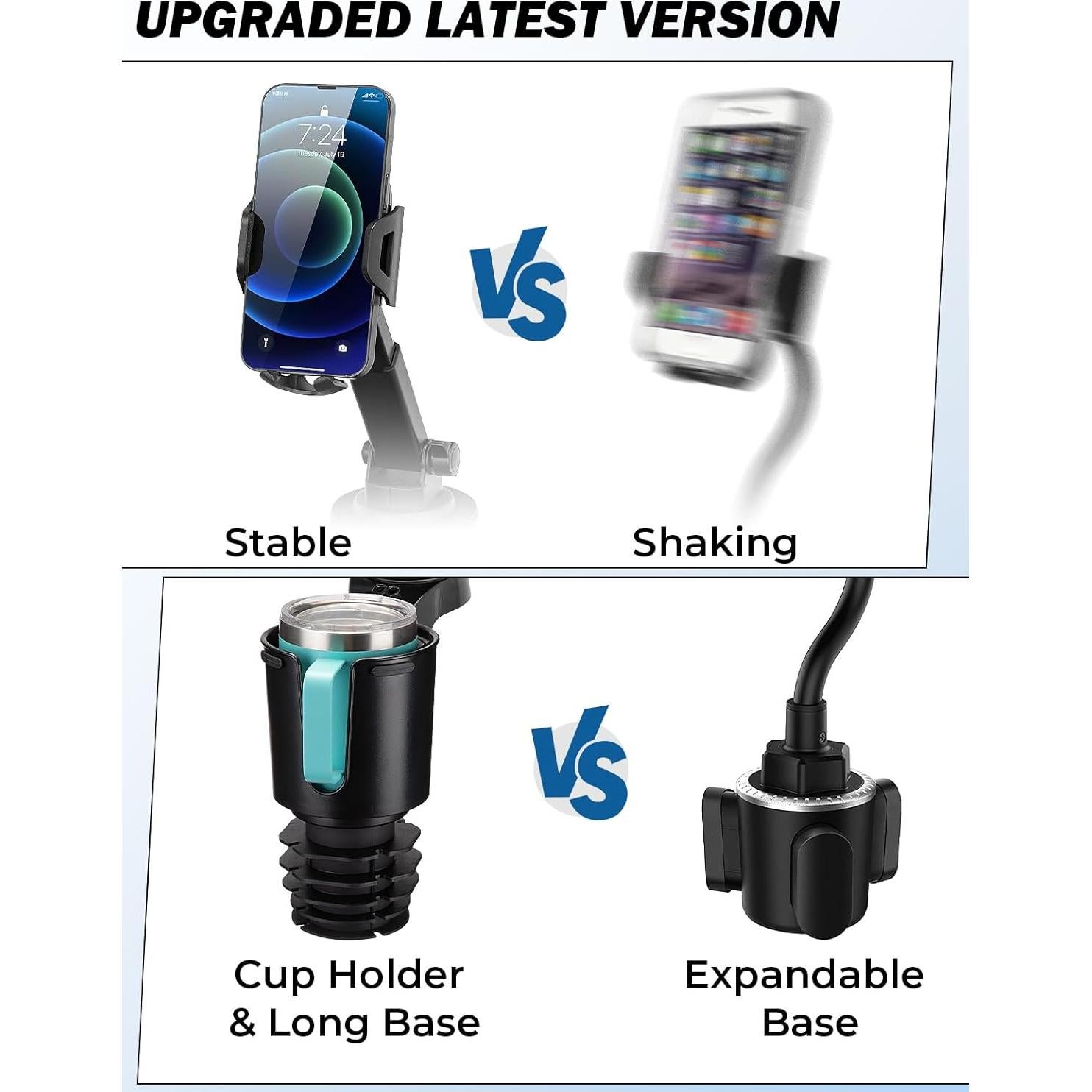 Soporte para teléfono con portavasos JOYTUTUS, 360° ajustable