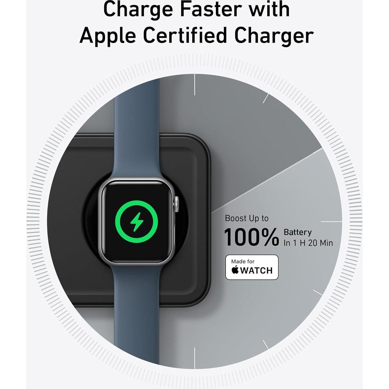 Estación de Carga Inalámbrica 3 en 1 Anker para iPhone 16