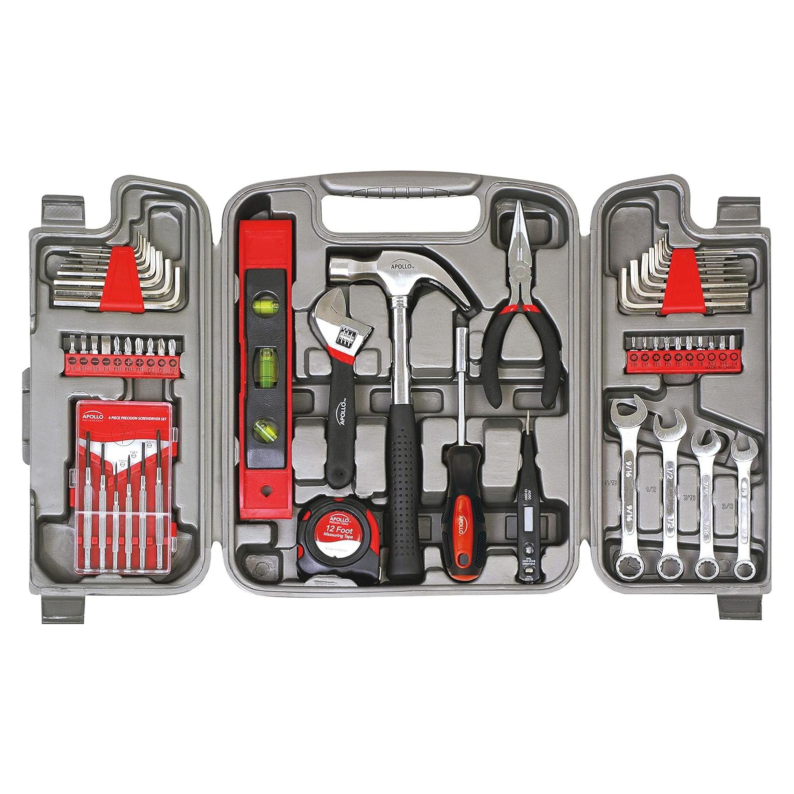 Juego de Herramientas Manuales 53 Piezas Apollo - Rojo