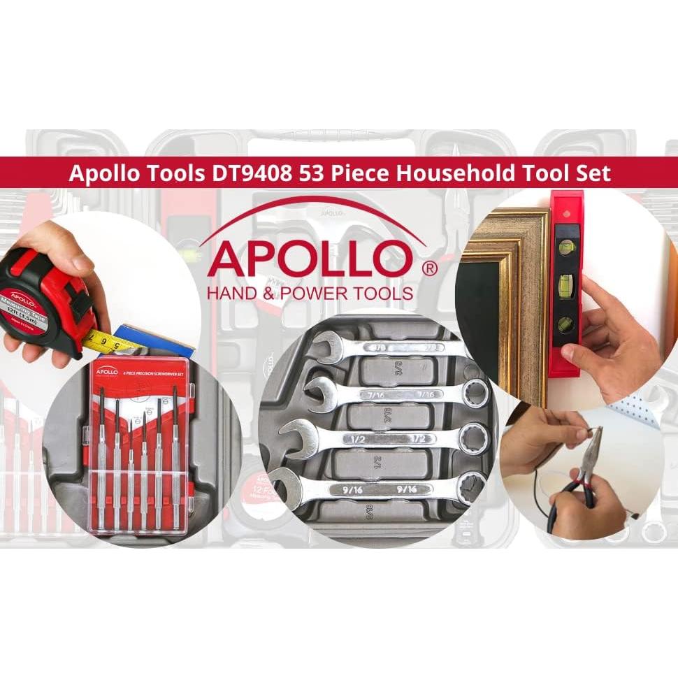 Juego de Herramientas Manuales 53 Piezas Apollo - Rojo