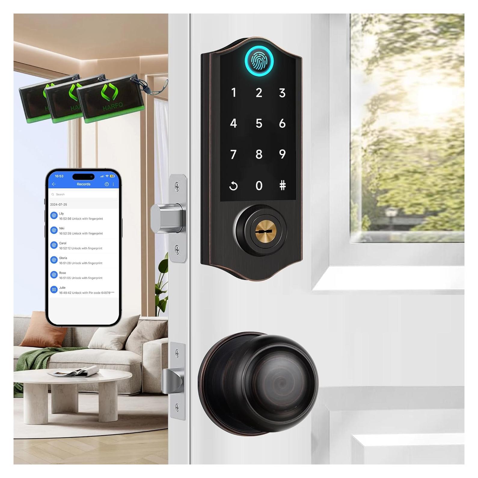 Cerradura Inteligente Biométrica Harfo DA2K-AG Bronce 1.57kg