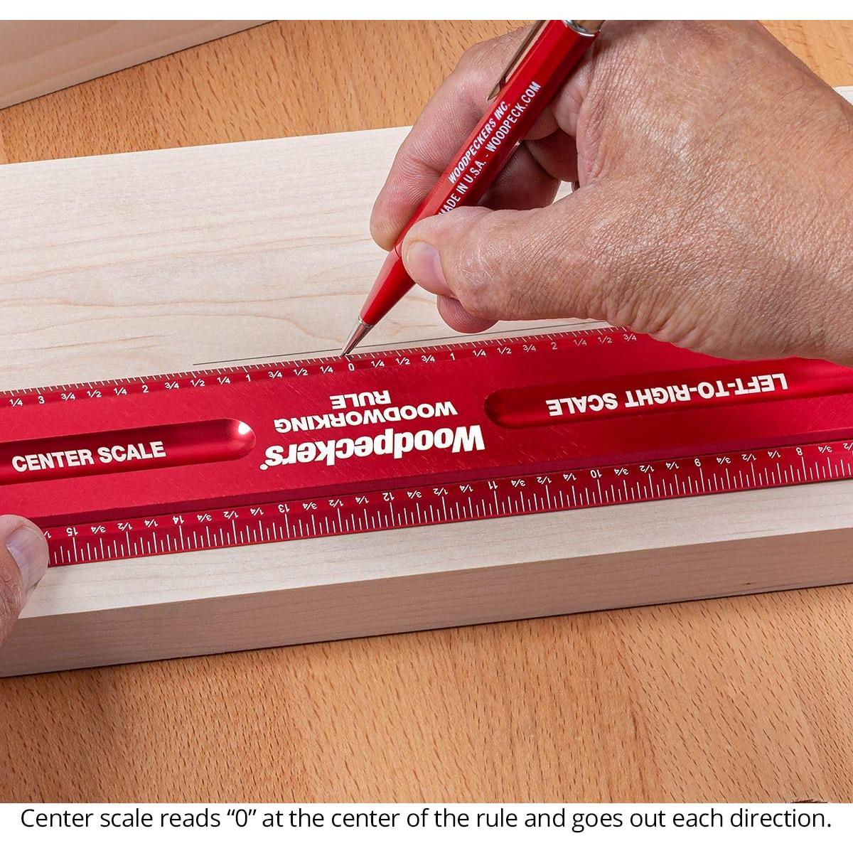 Regla de Carpintería Woodpeckers 610 mm L2R y Centro Aluminio