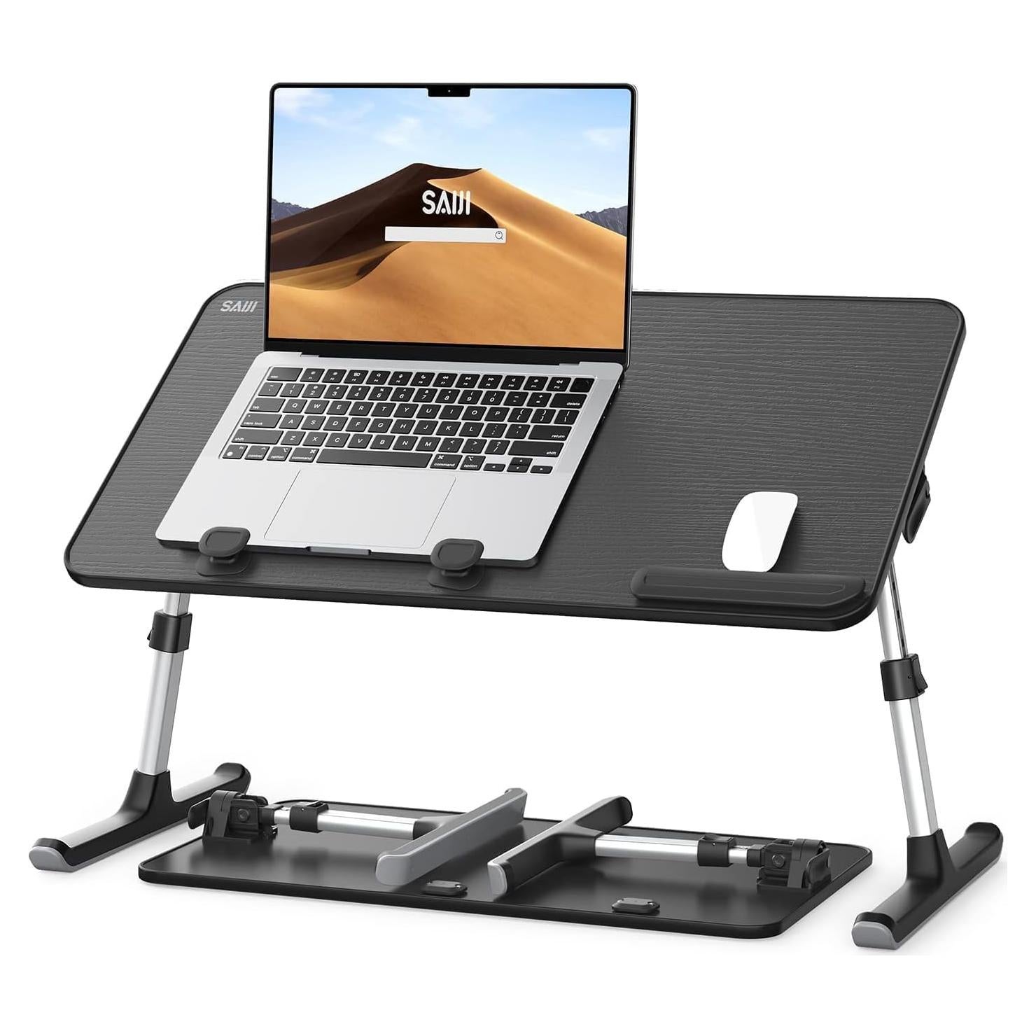 Mesa de Laptop Ajustable SAIJI Plegable 52.1x30 cm Negra