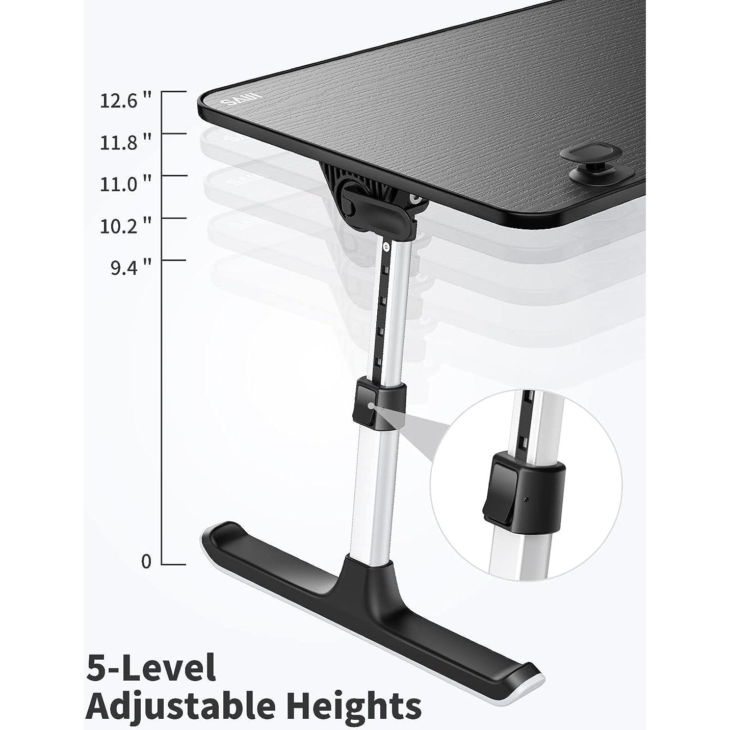 Mesa de Laptop Ajustable SAIJI Plegable 52.1x30 cm Negra