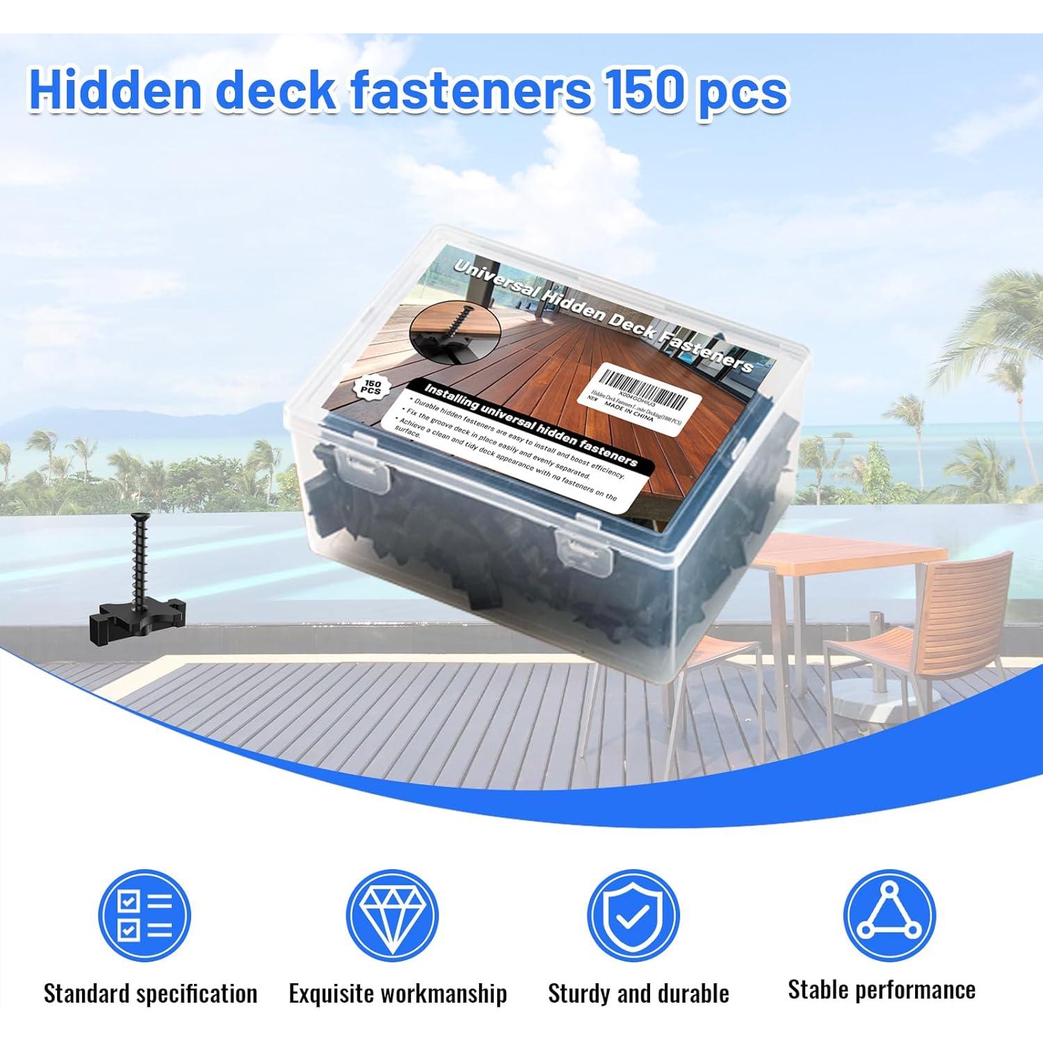 150 Sujetadores Ocultos para Deck Compuesto CUGUORDS - 7.43 m²