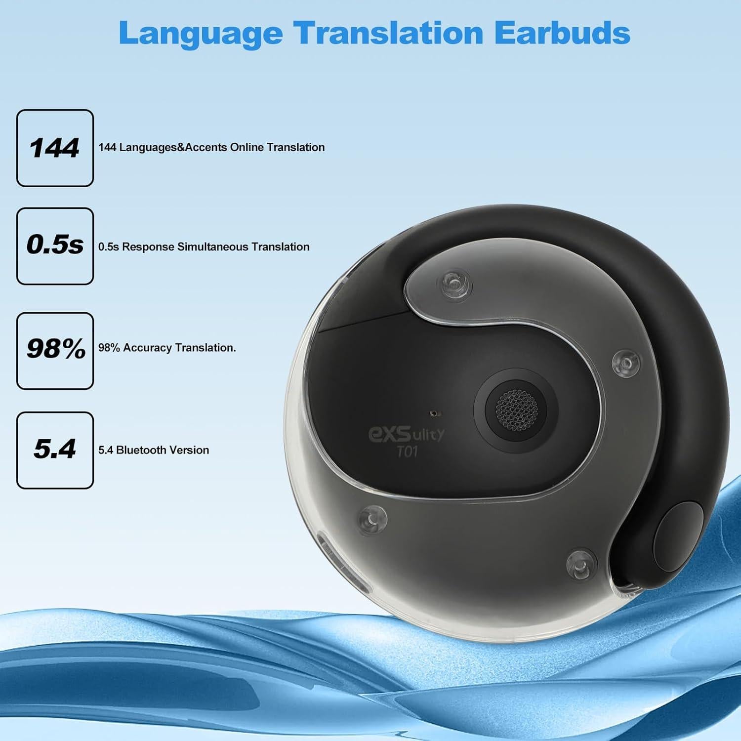 Auriculares Traductores de Idiomas Exsulity - Traducción 144 Idiomas