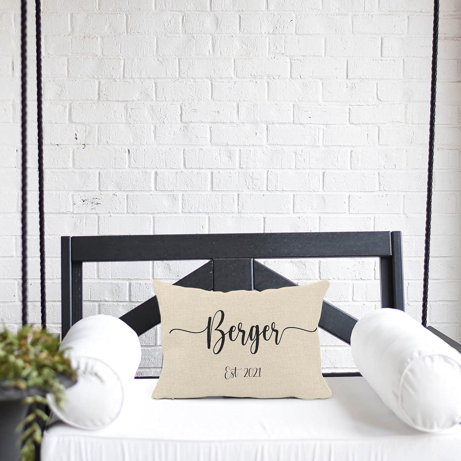 Cojín Personalizado de Boda Los Chicos Aman Un Monograma 30x45 cm