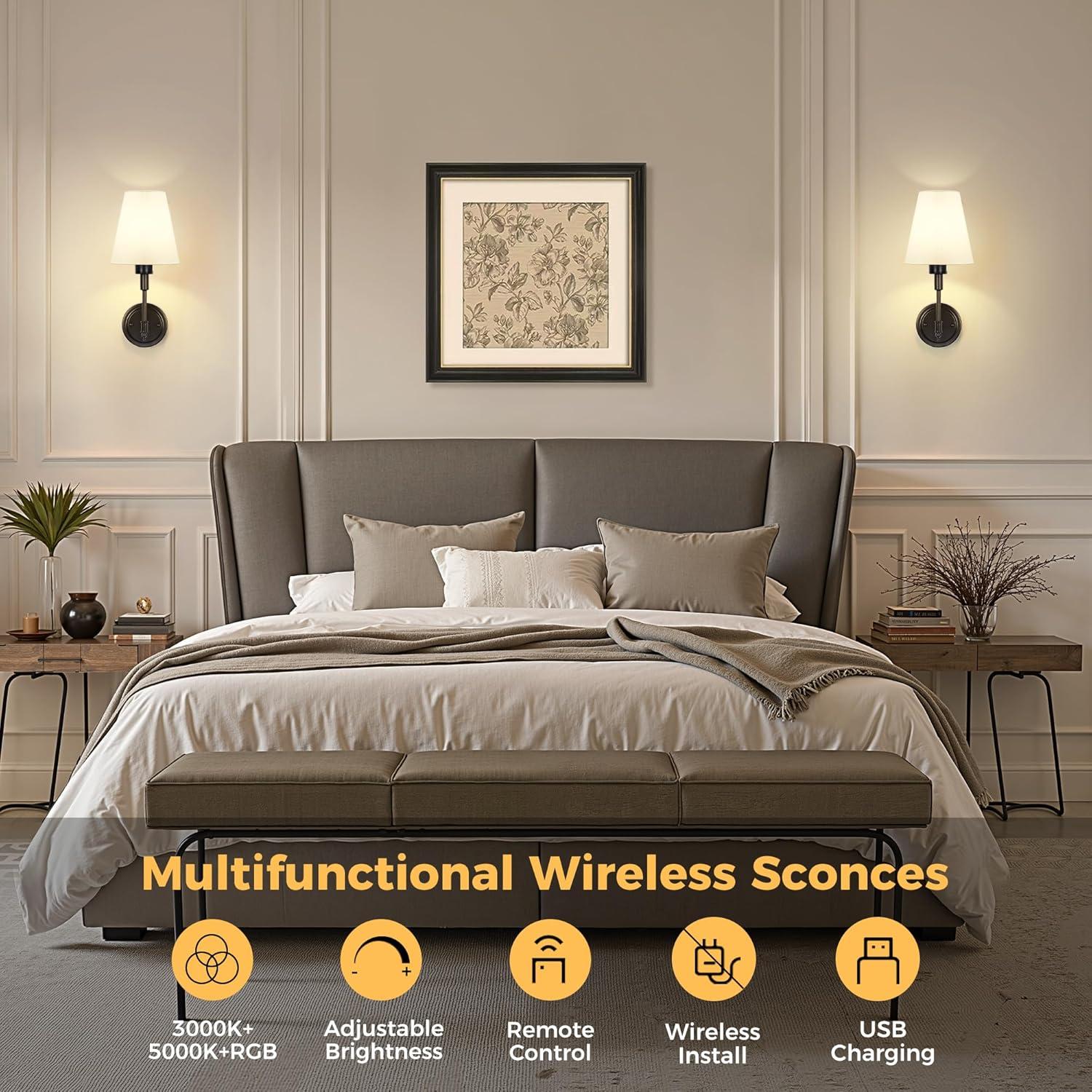 Apliques de Pared Inalámbricos DORESshop Juego de 2 37.6cm