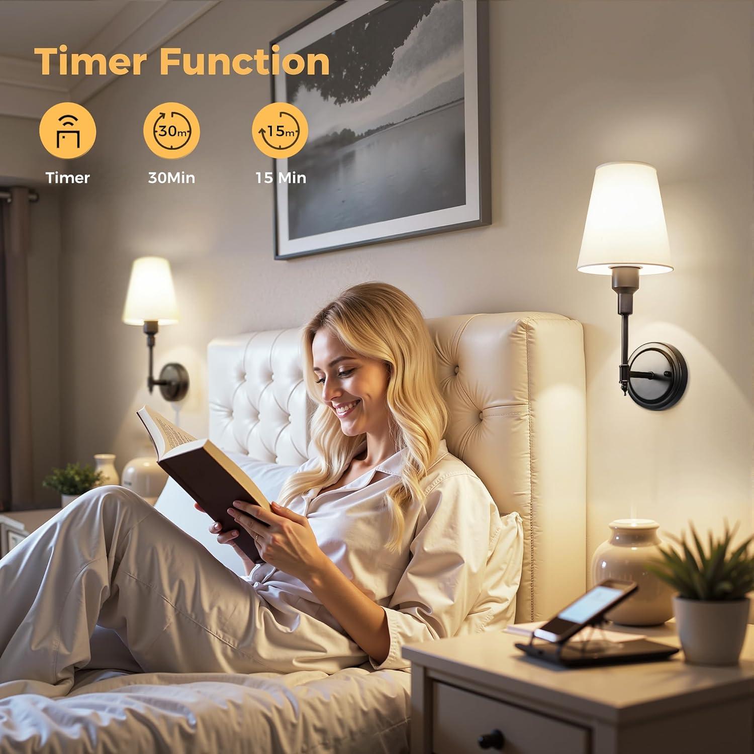 Apliques de Pared Inalámbricos DORESshop Juego de 2 37.6cm