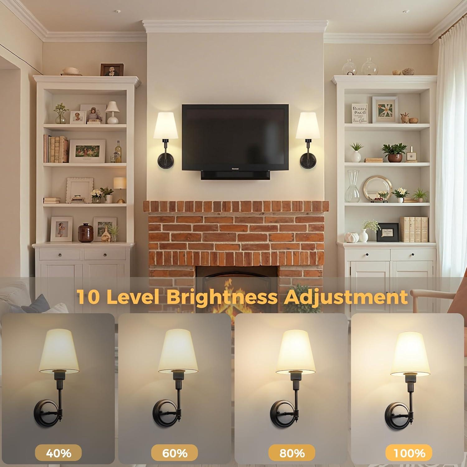 Apliques de Pared Inalámbricos DORESshop Juego de 2 37.6cm